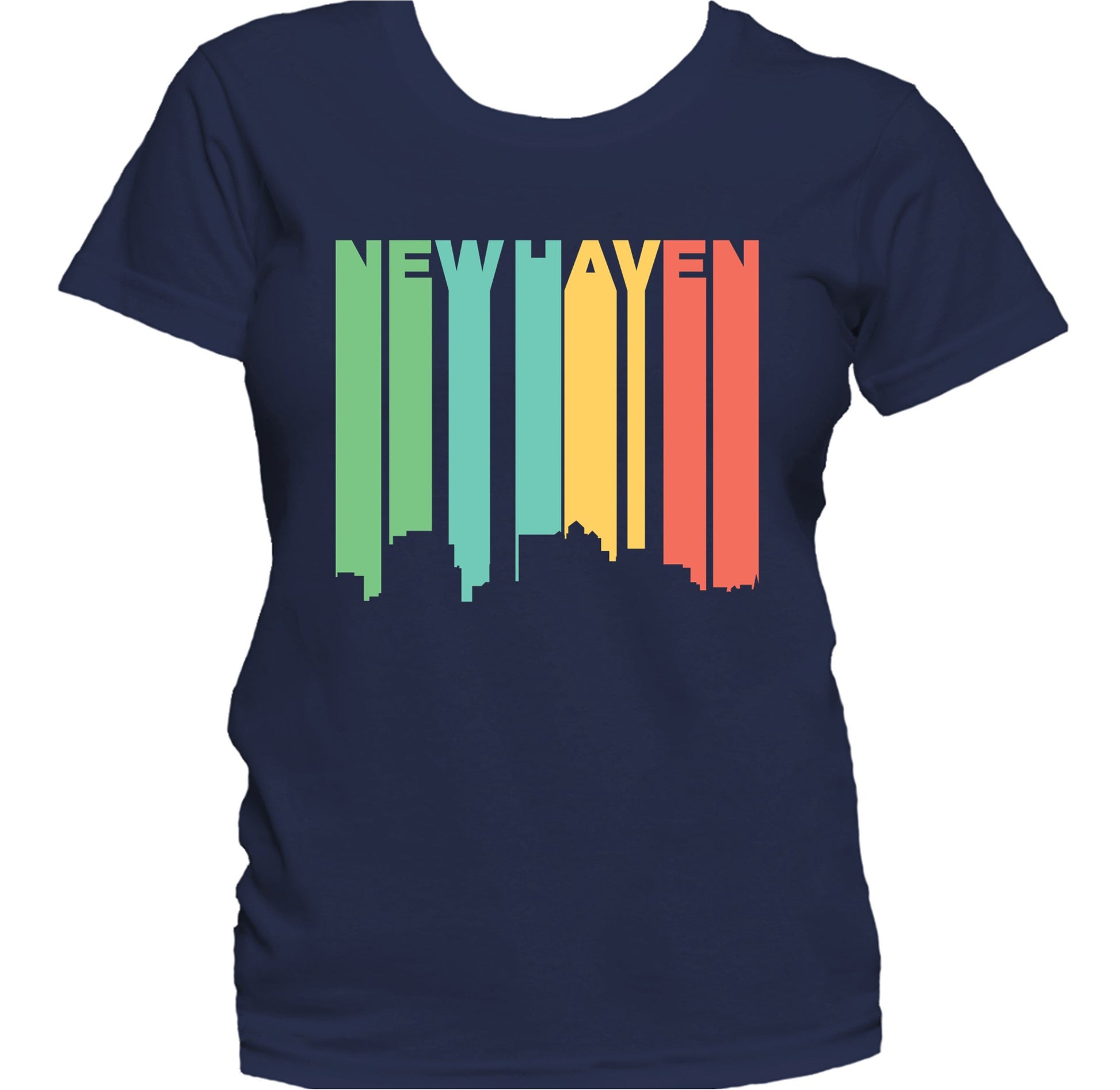 Retro 1970's Style New Haven Connecticut Skyline Women's T-Shirt