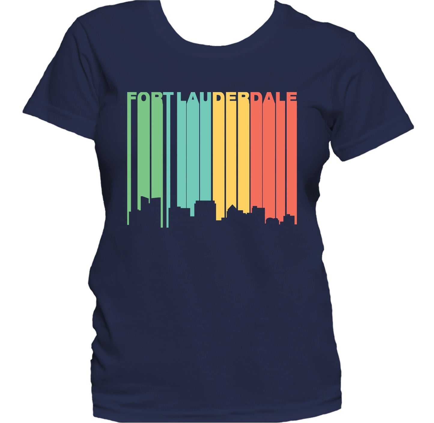 Retro 1970's Style Fort Lauderdale Florida Skyline Women's T-Shirt