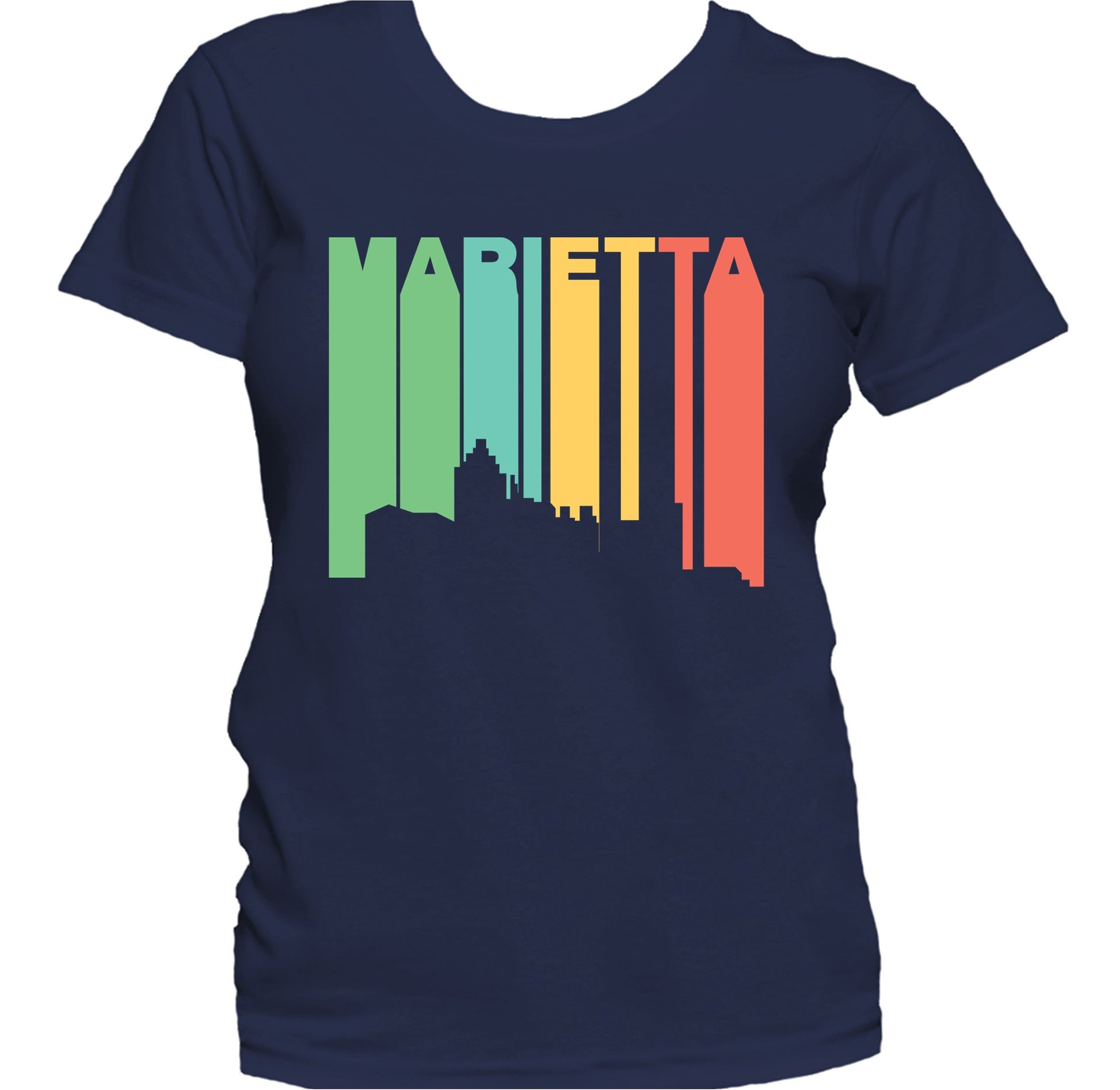 Retro 1970's Style Marietta Georgia Skyline Women's T-Shirt