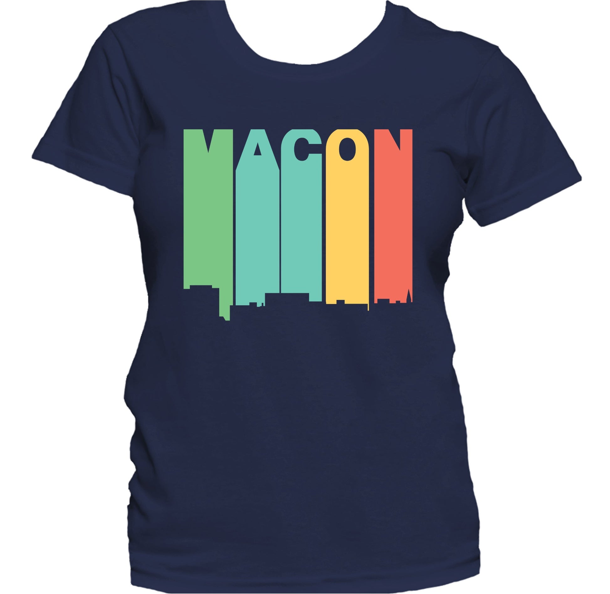 Retro 1970's Style Macon Georgia Skyline Women's T-Shirt