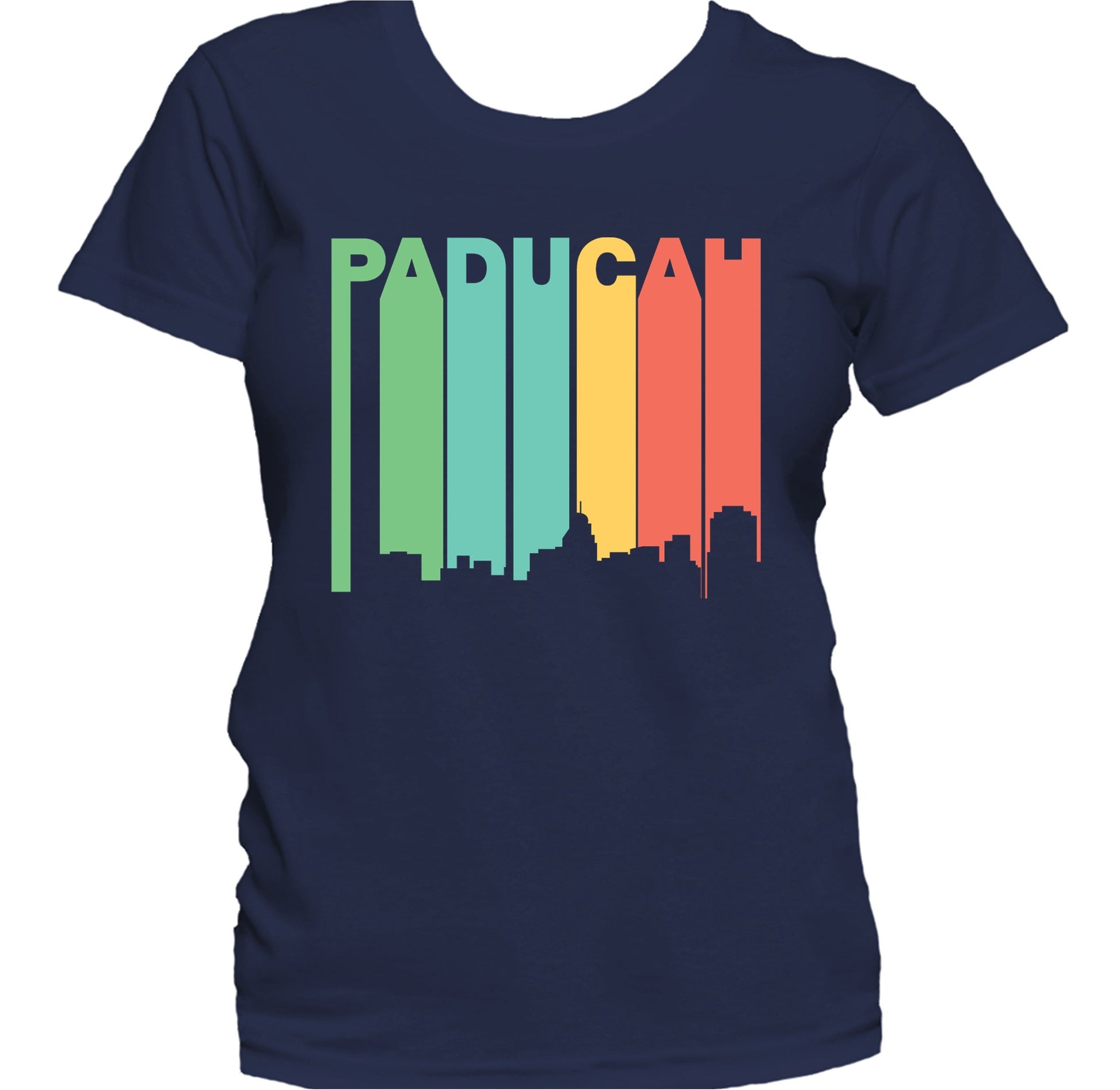 Retro 1970's Style Paducah Kentucky Skyline Women's T-Shirt