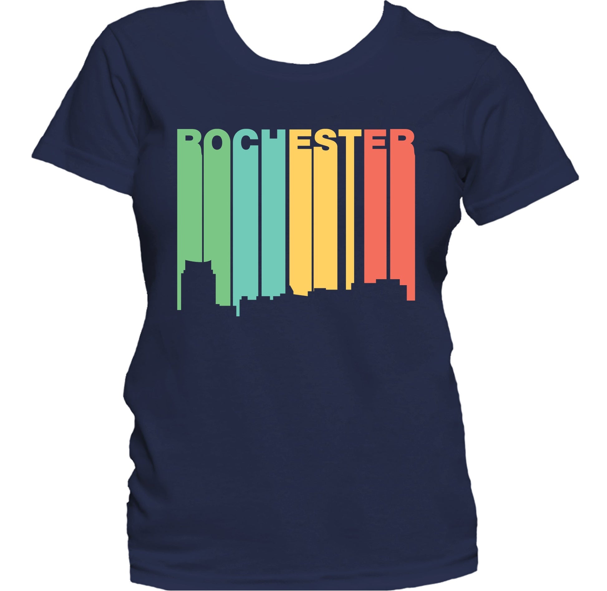 Retro 1970's Style Rochester Minnesota Skyline Women's T-Shirt