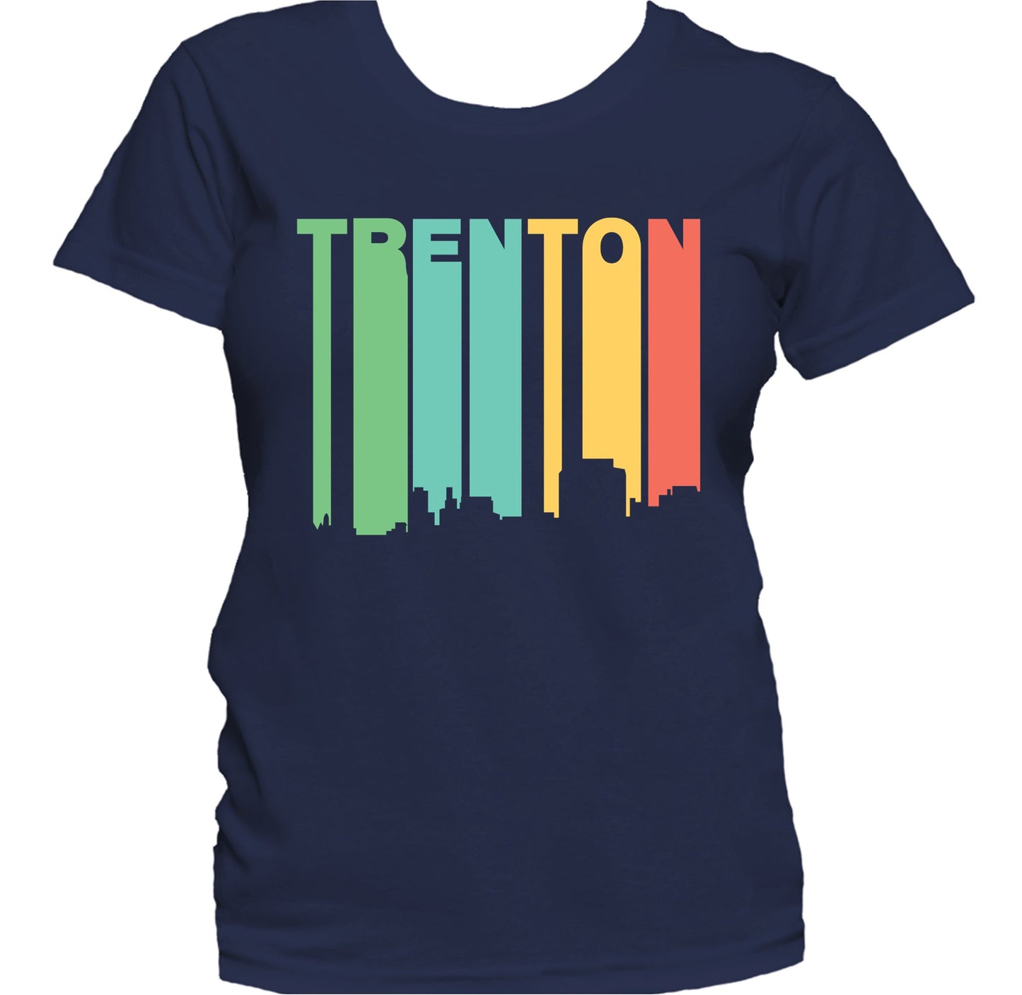 Retro 1970's Style Trenton New Jersey Skyline Women's T-Shirt