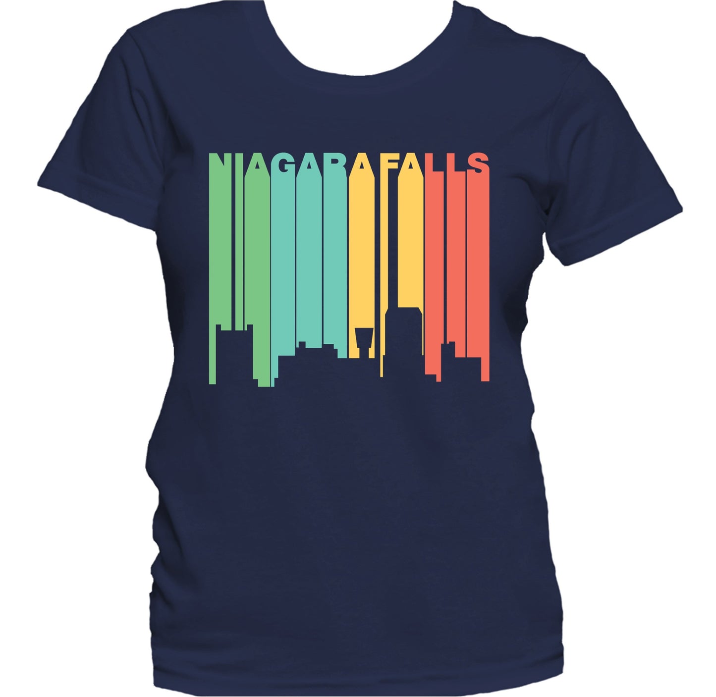 Retro 1970's Style Niagara Falls New York Skyline Women's T-Shirt