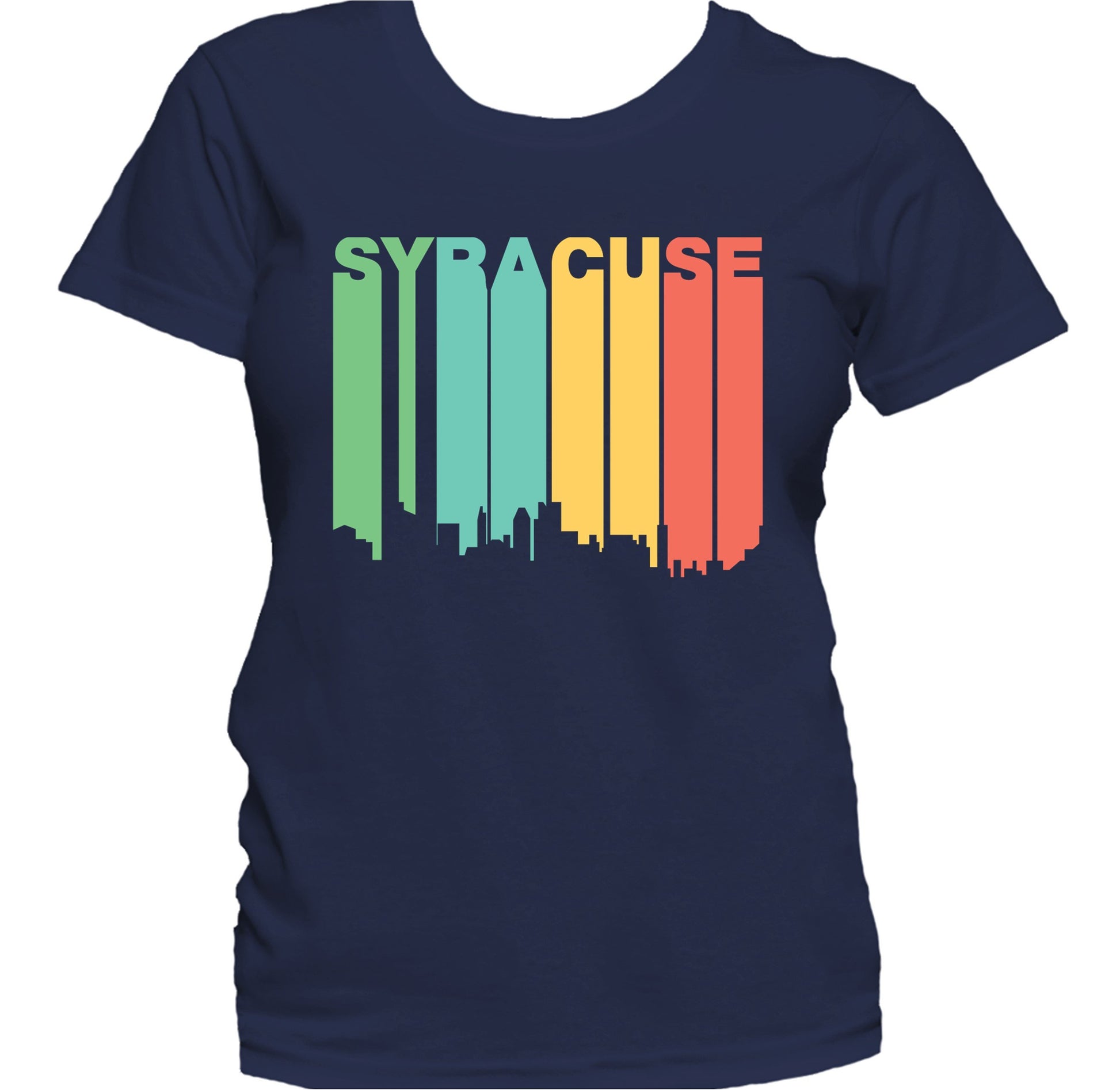 Retro 1970's Style Syracuse New York Skyline Women's T-Shirt