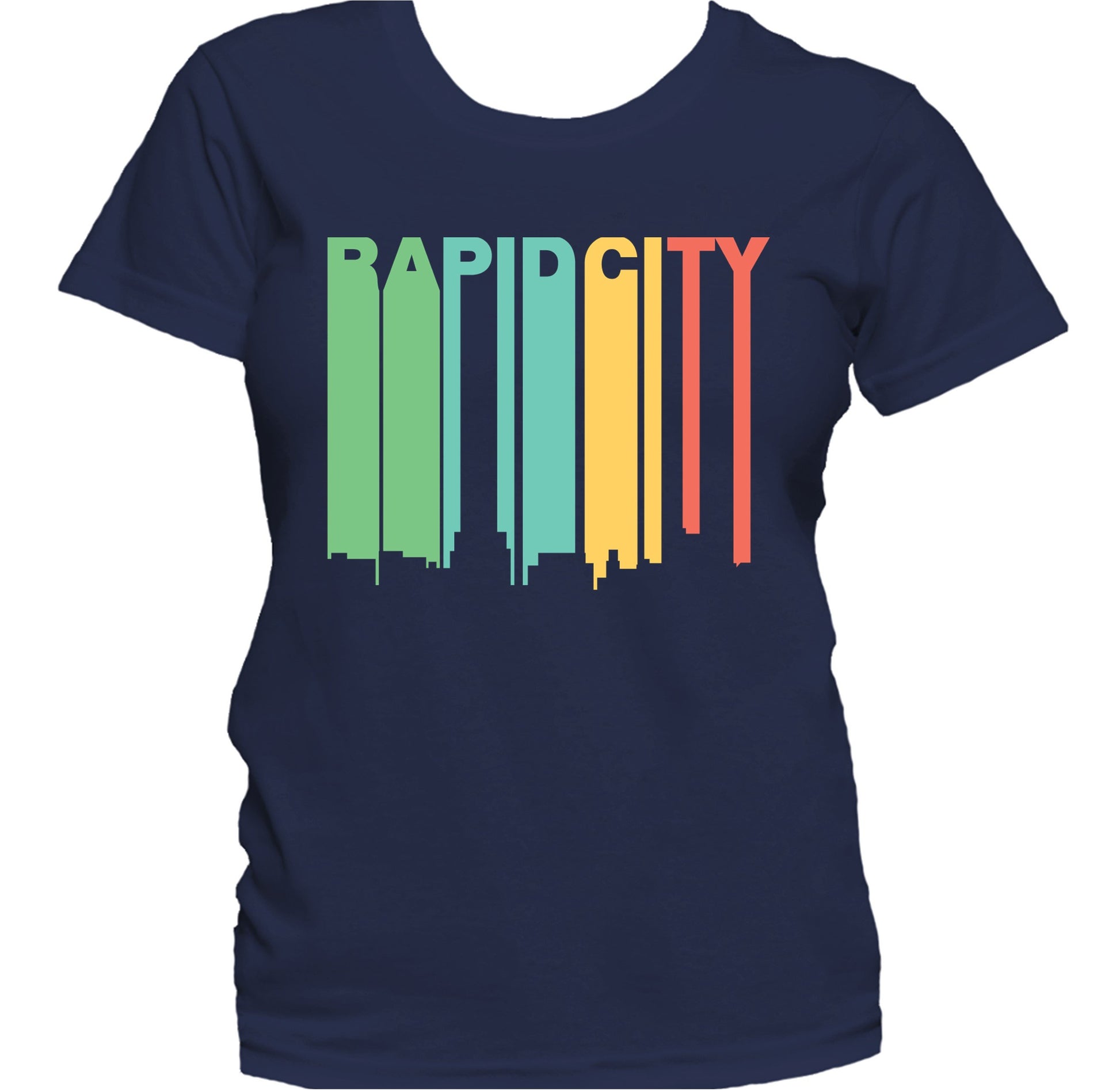 Retro 1970's Style Rapid City South Dakota Skyline Women's T-Shirt