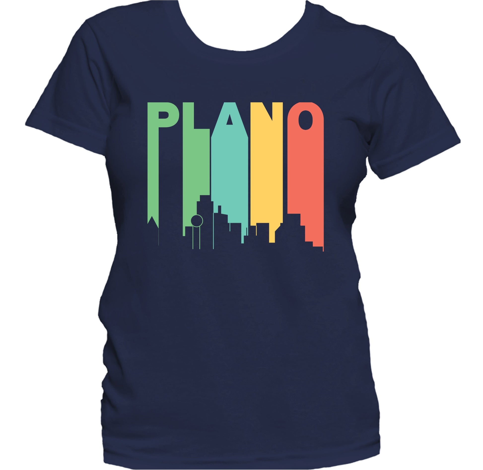Retro 1970's Style Plano Texas Skyline Women's T-Shirt