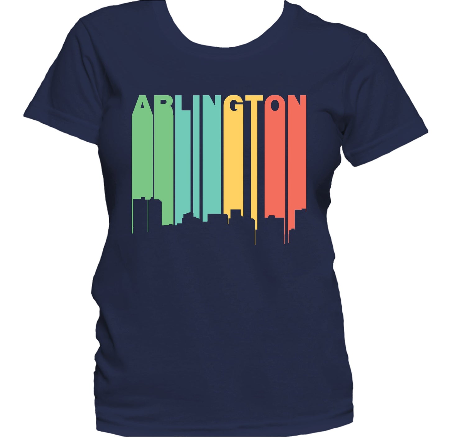 Retro 1970's Style Arlington Texas Skyline Women's T-Shirt