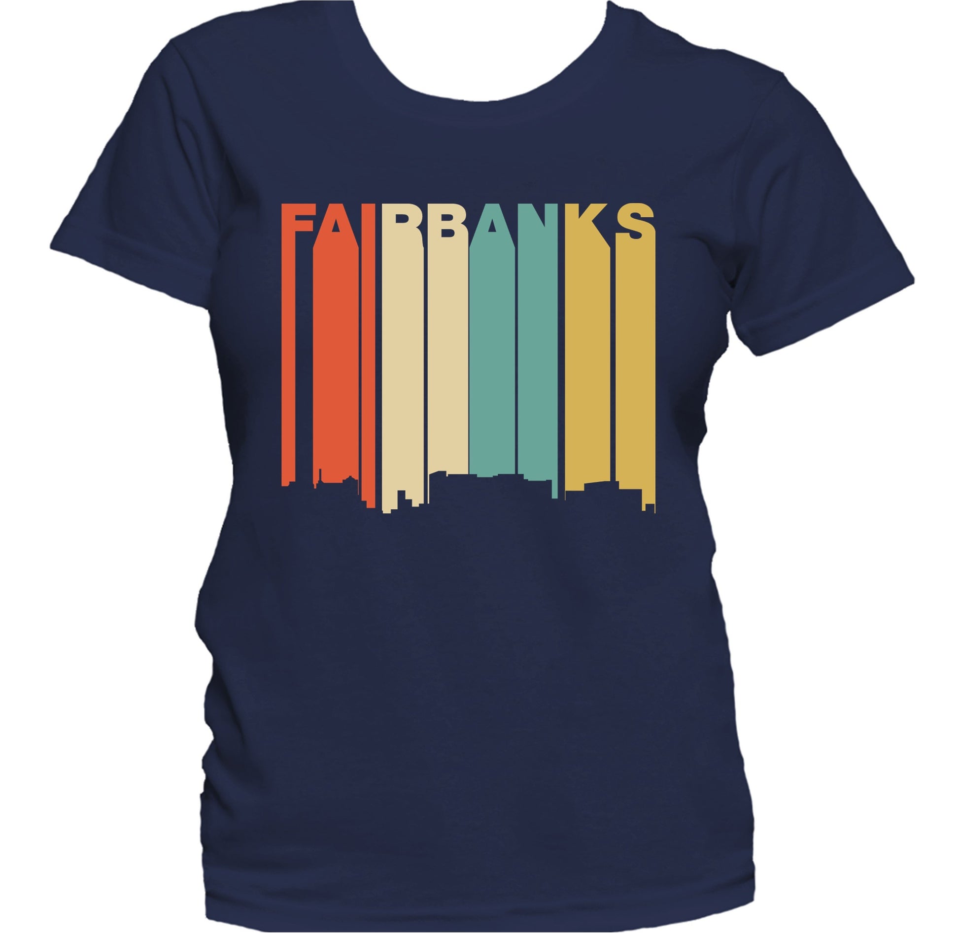 Retro 1970's Style Fairbanks Alaska Skyline Women's T-Shirt