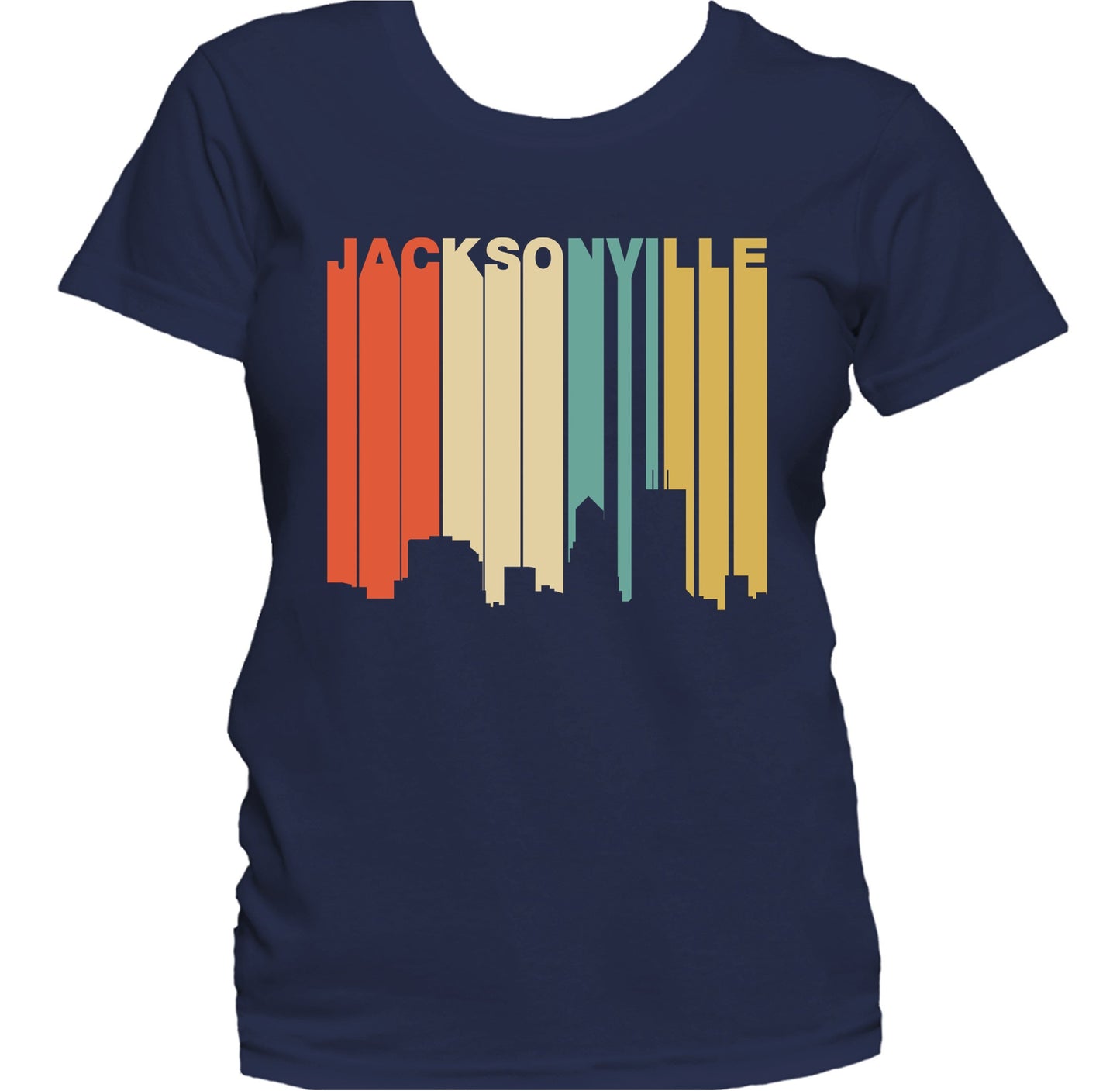 Retro 1970's Style Jacksonville Florida Skyline Women's T-Shirt