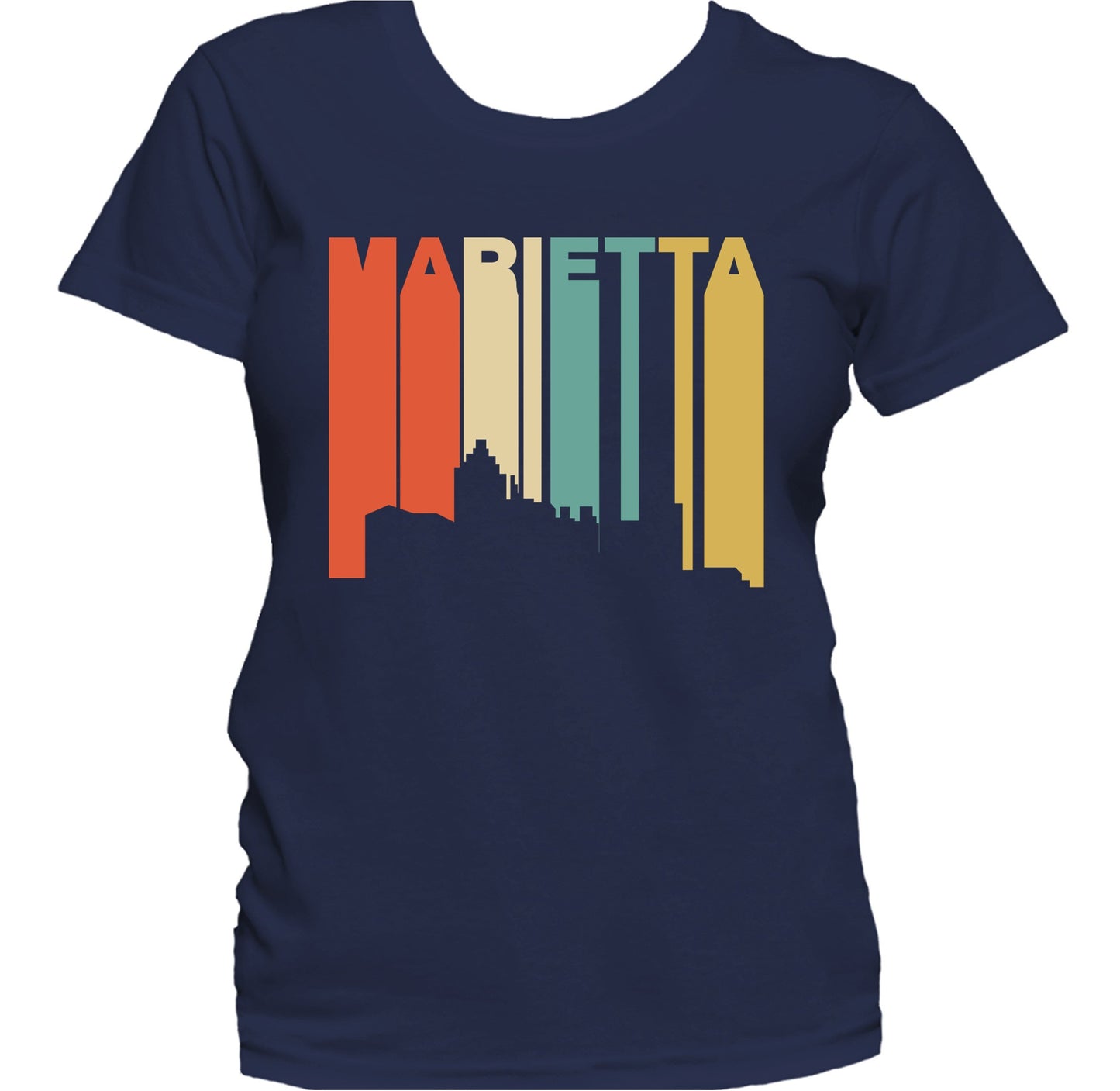 Retro 1970's Style Marietta Georgia Skyline Women's T-Shirt