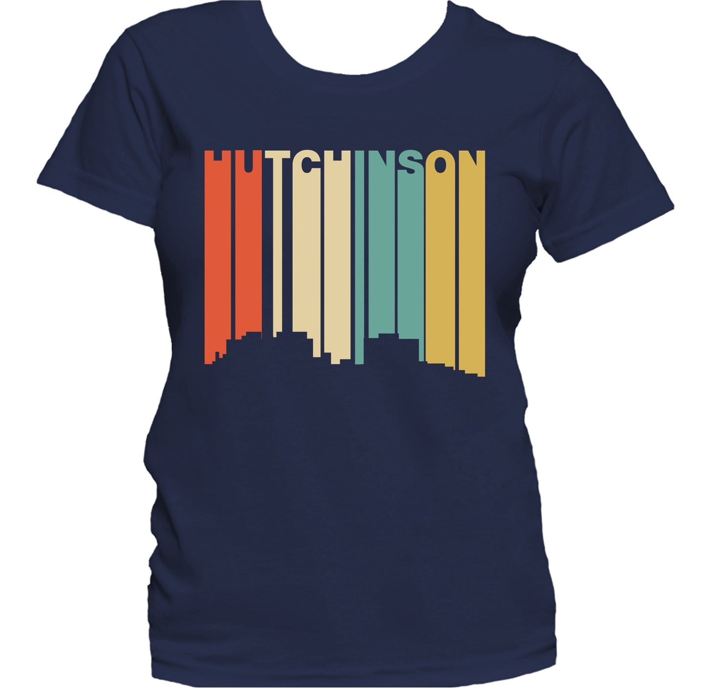 Retro 1970's Style Hutchinson Kansas Skyline Women's T-Shirt