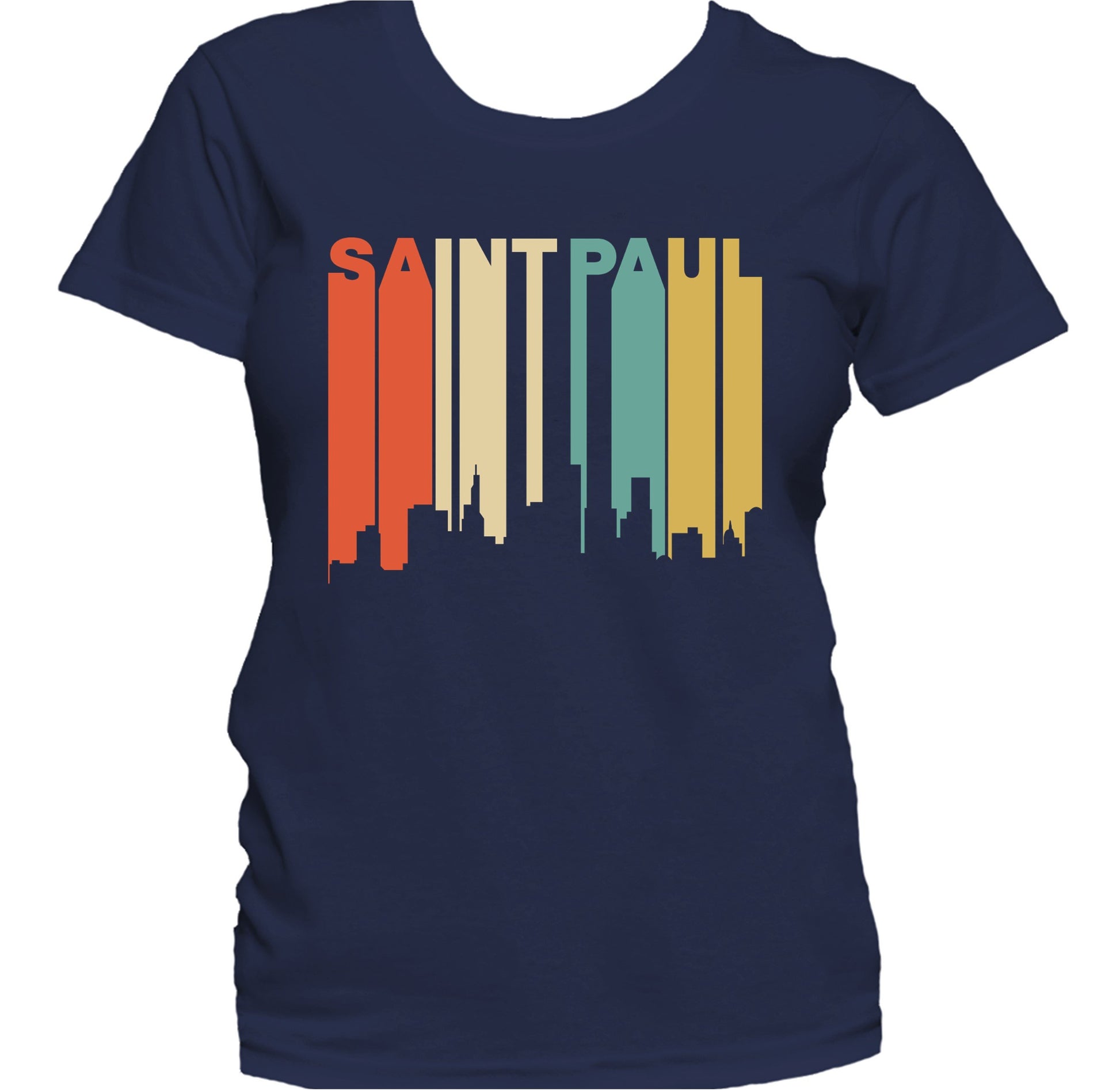 Retro 1970's Style Saint Paul Minnesota Skyline Women's T-Shirt