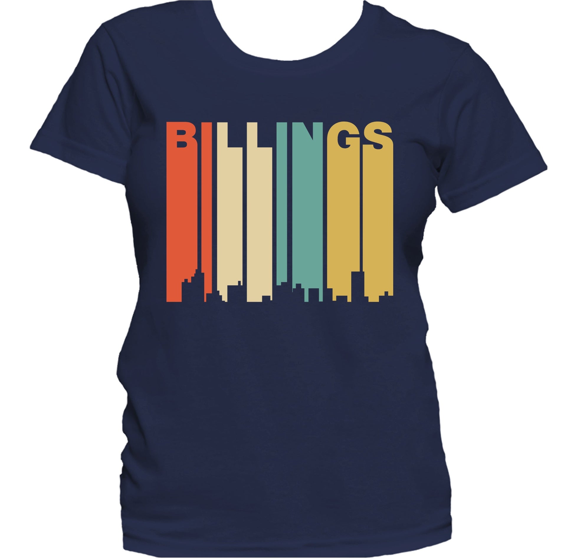 Retro 1970's Style Billings Montana Skyline Women's T-Shirt