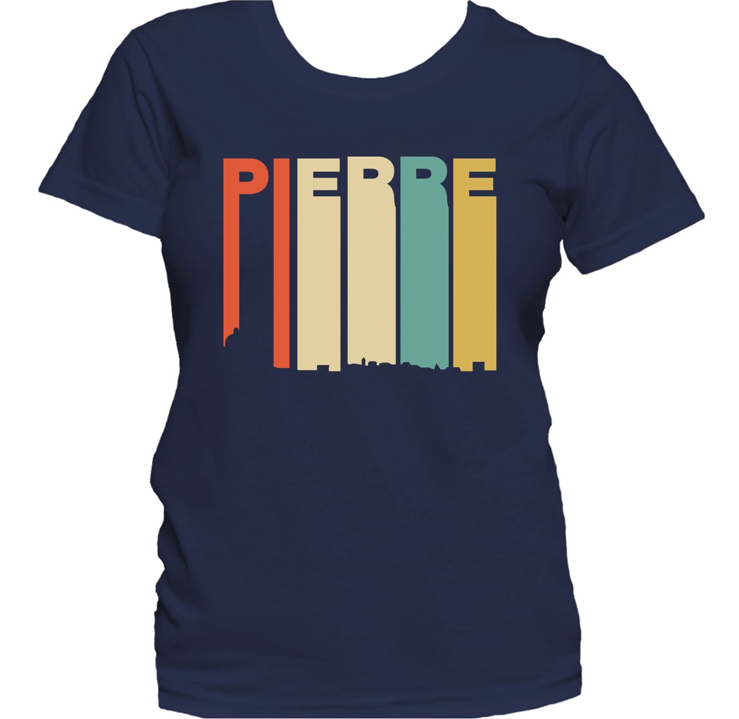 Retro 1970's Style Pierre South Dakota Skyline Women's T-Shirt