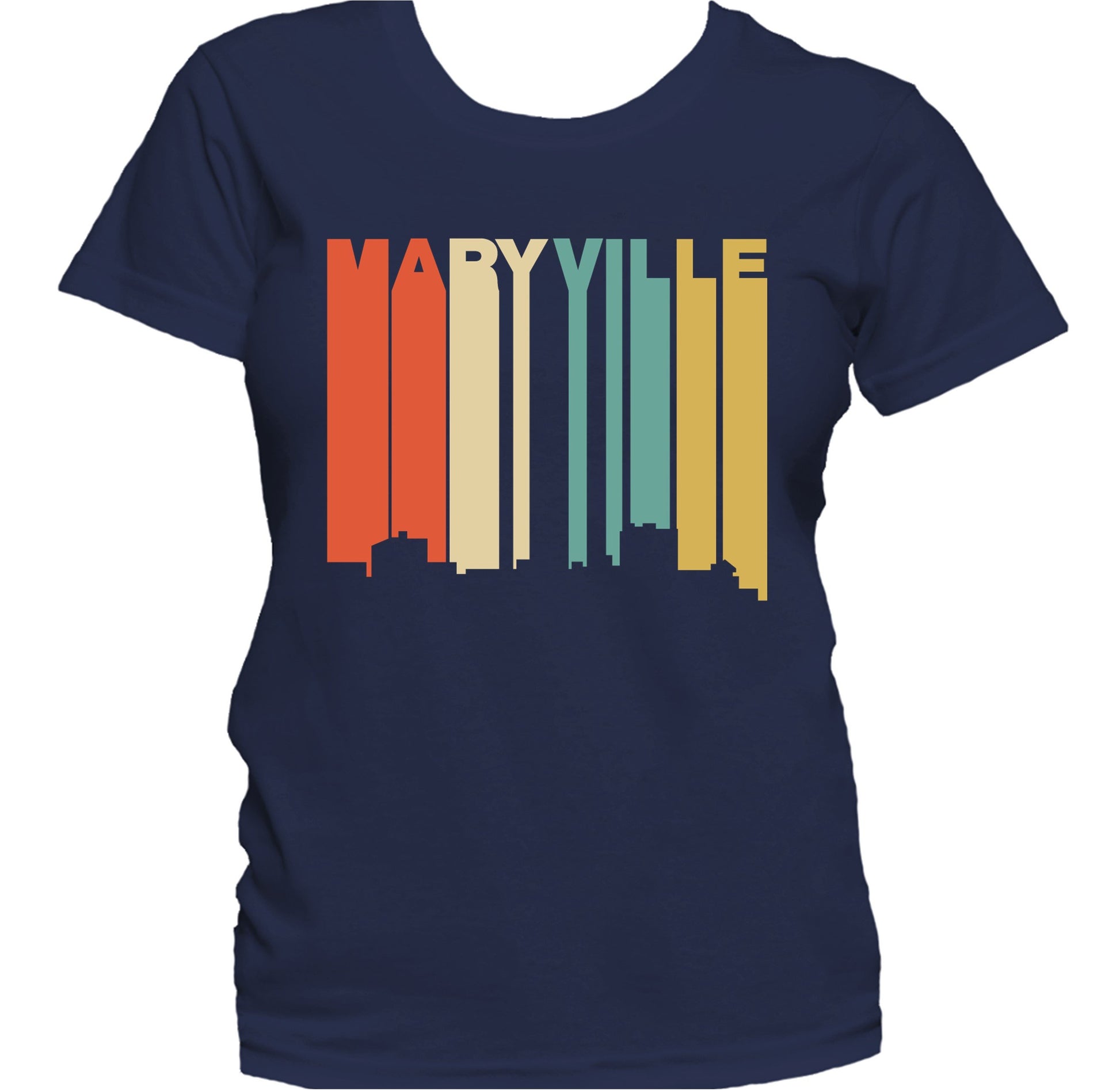 Retro 1970's Style Maryville Tennessee Skyline Women's T-Shirt