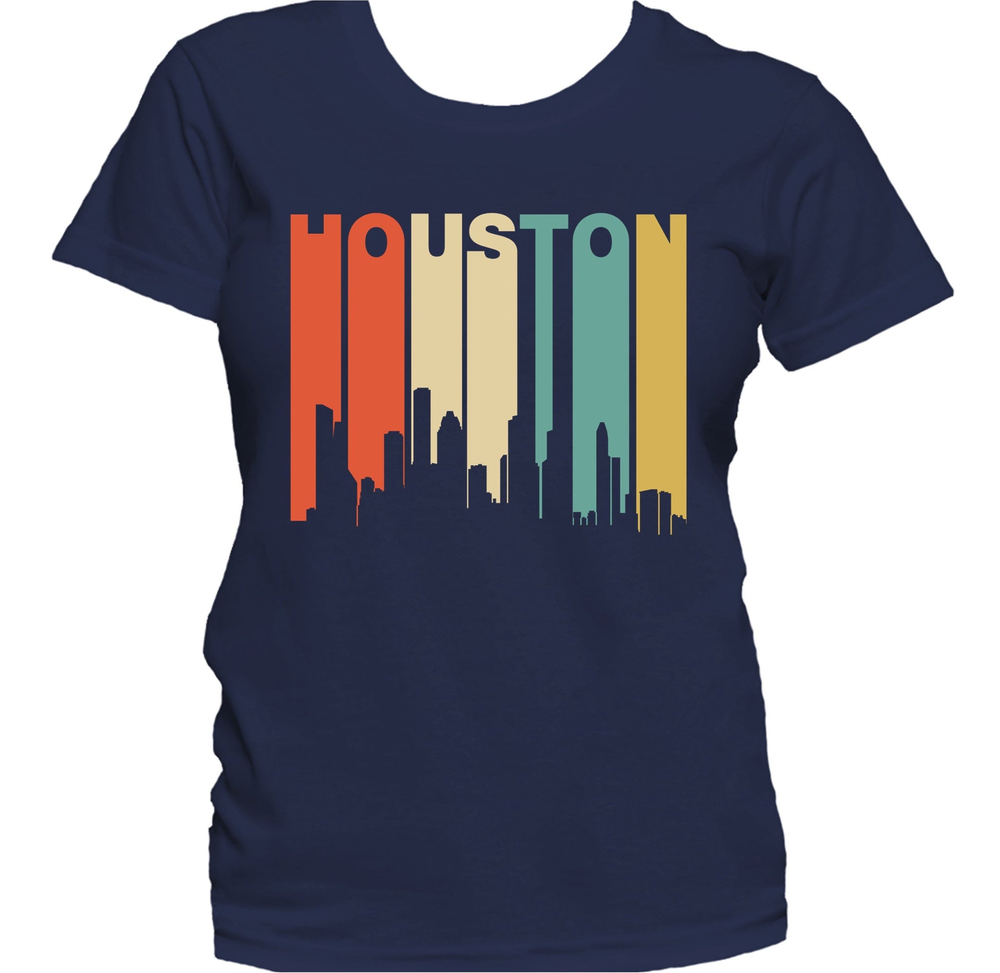 Retro 1970's Style Houston Texas Skyline Women's T-Shirt