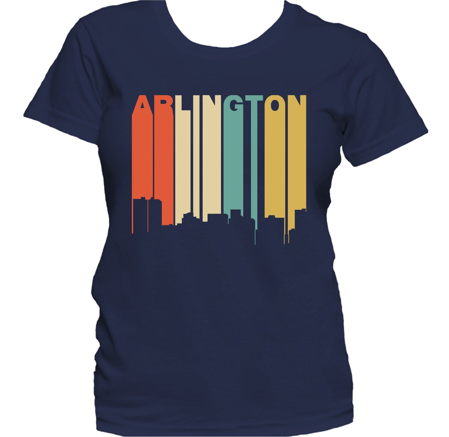 Retro 1970's Style Arlington Texas Skyline Women's T-Shirt
