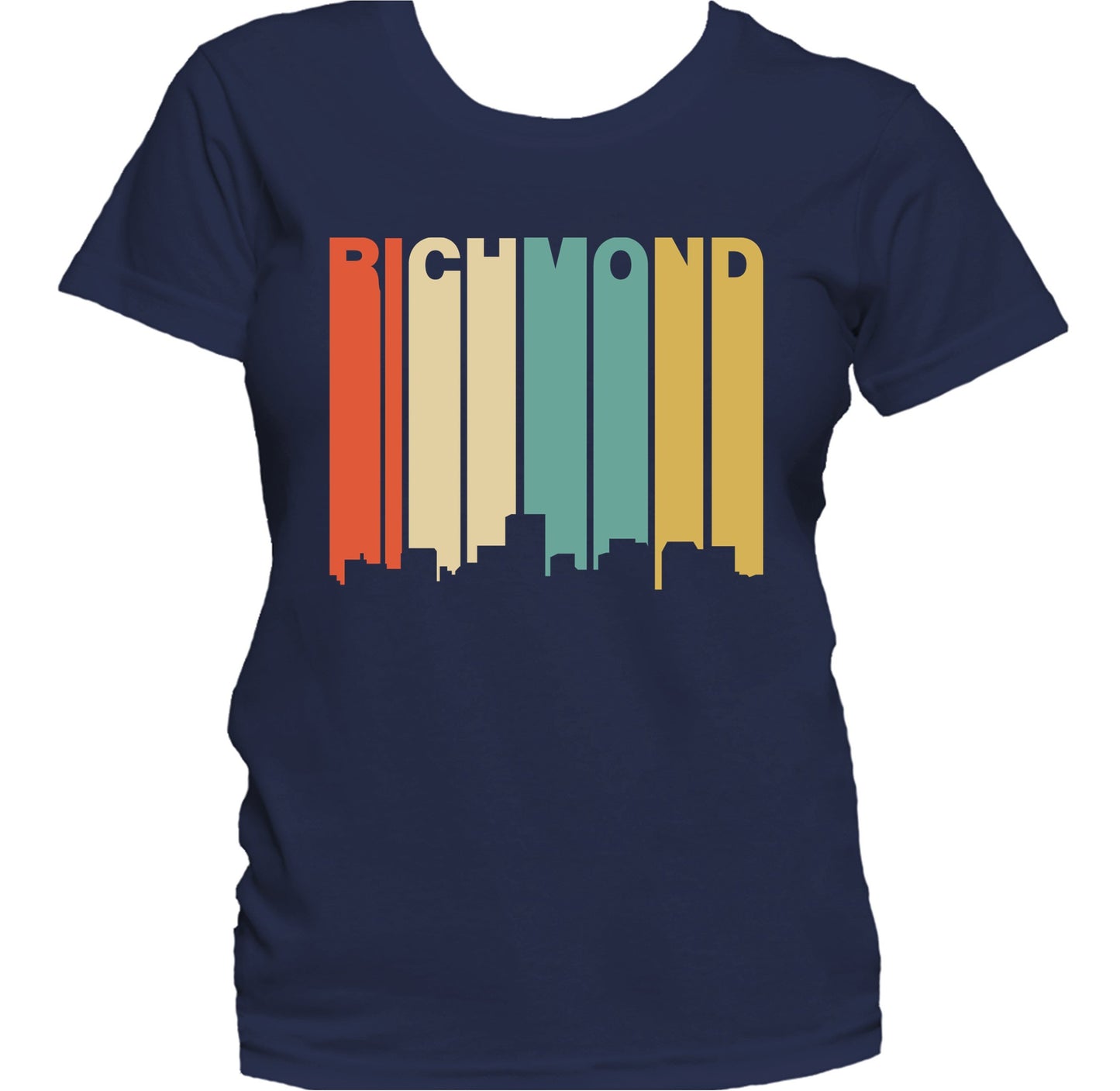 Retro 1970's Style Richmond Virginia Skyline Women's T-Shirt