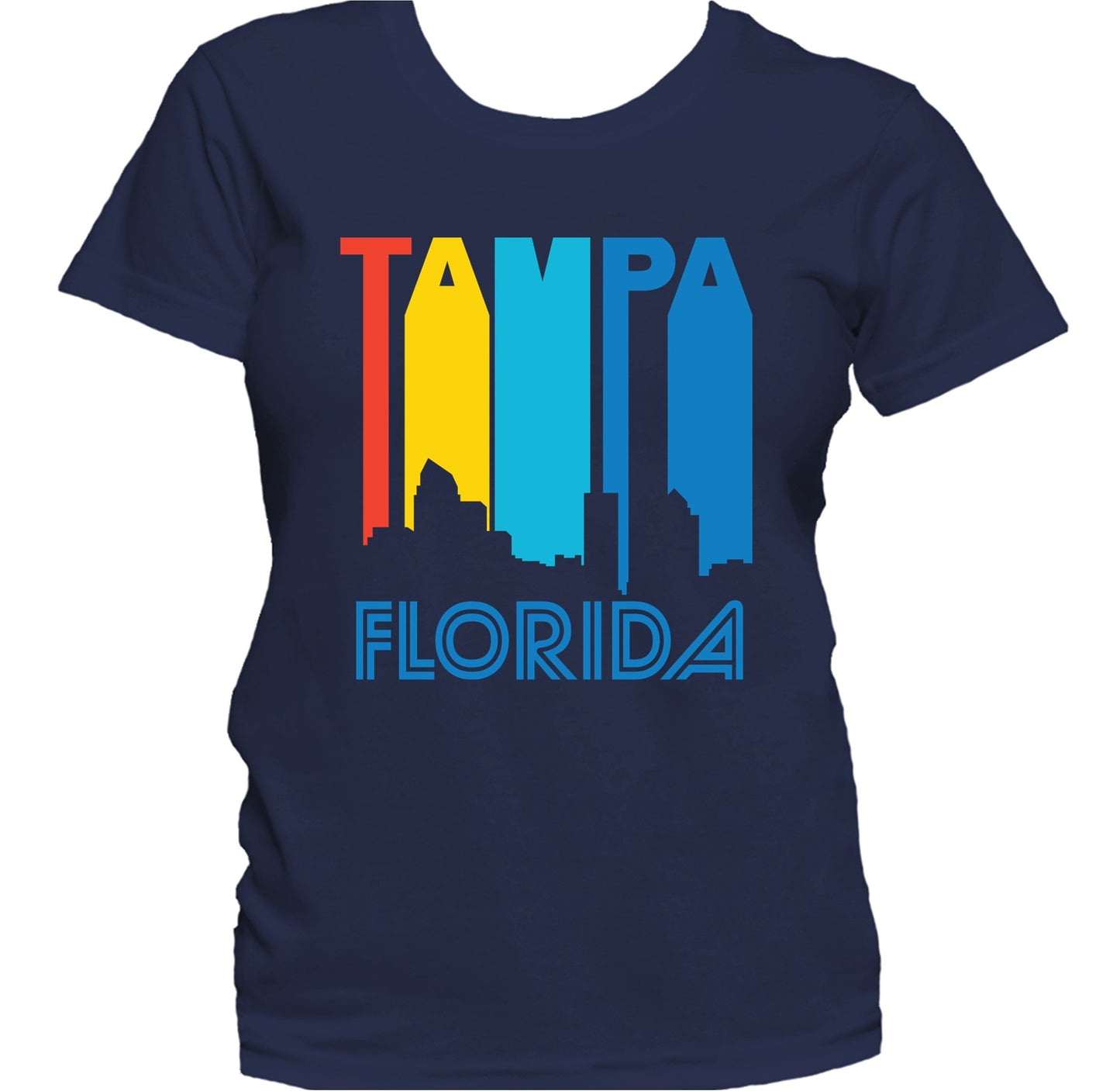 Retro 1970's Style Tampa Florida Skyline Women's T-Shirt