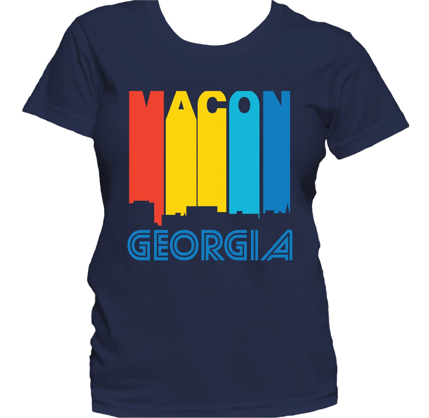 Retro 1970's Style Macon Georgia Skyline Women's T-Shirt