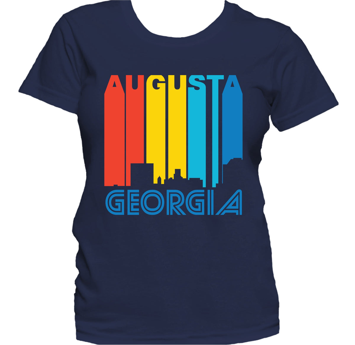 Retro 1970's Style Augusta Georgia Skyline Women's T-Shirt