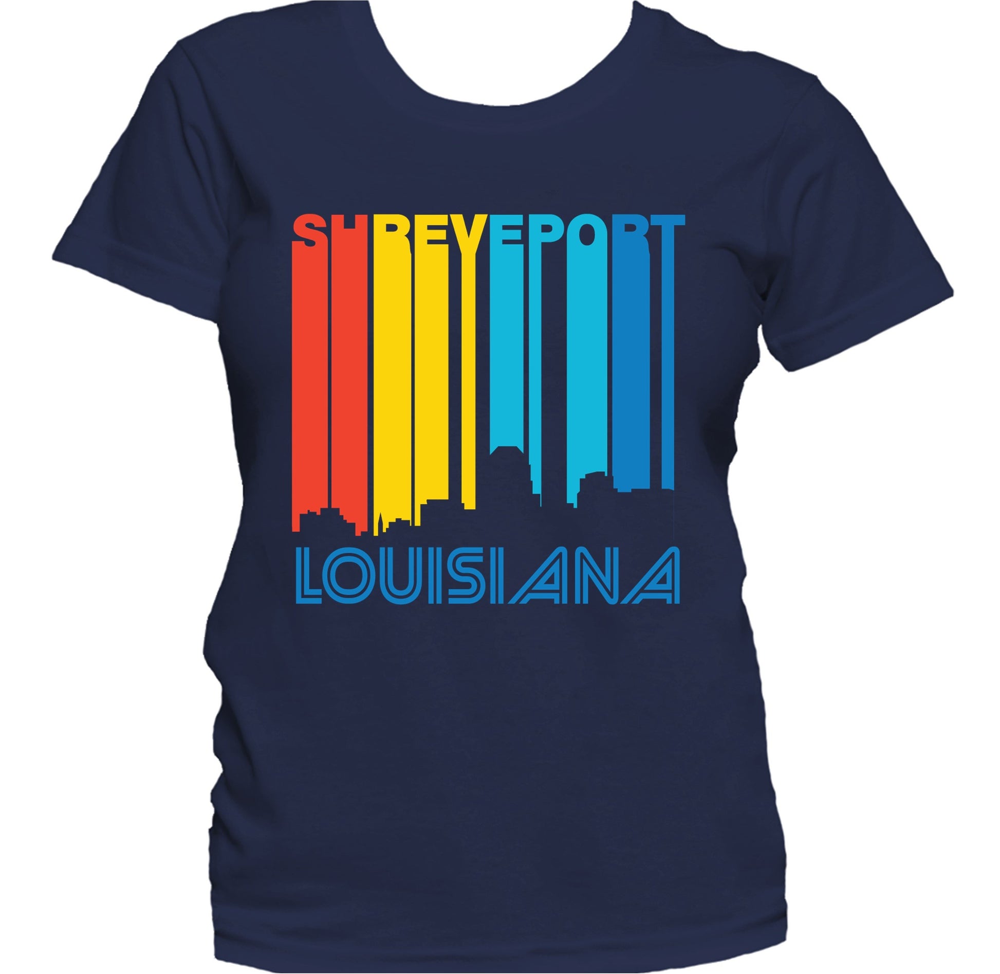 Retro 1970's Style Shreveport Louisiana Skyline Women's T-Shirt
