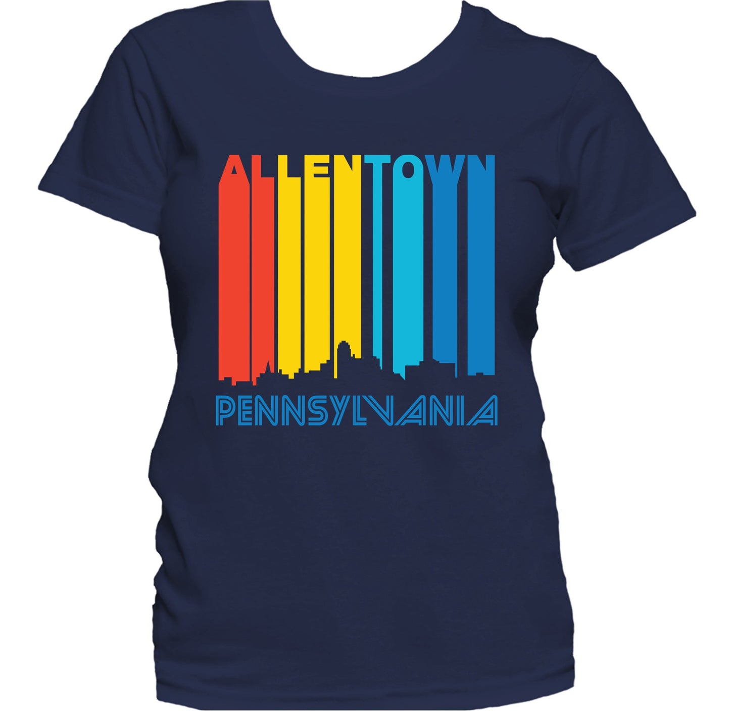 Retro 1970's Style Allentown Pennsylvania Skyline Women's T-Shirt