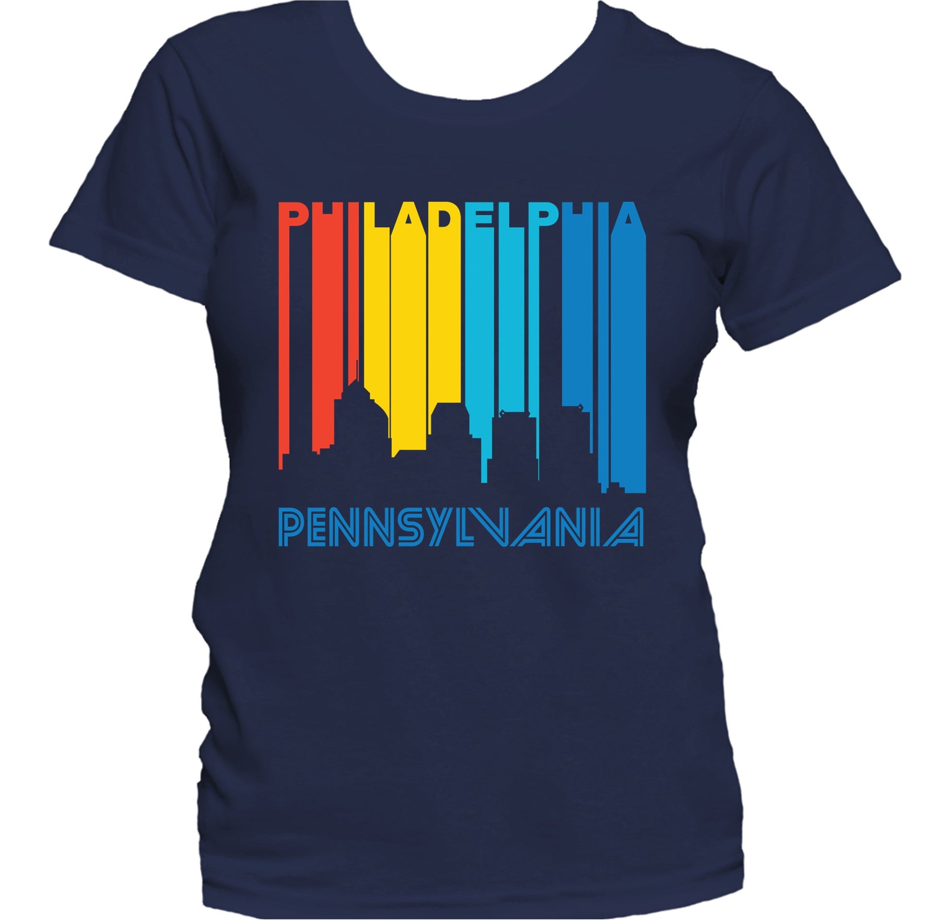 Retro 1970's Style Philadelphia Pennsylvania Skyline Women's T-Shirt