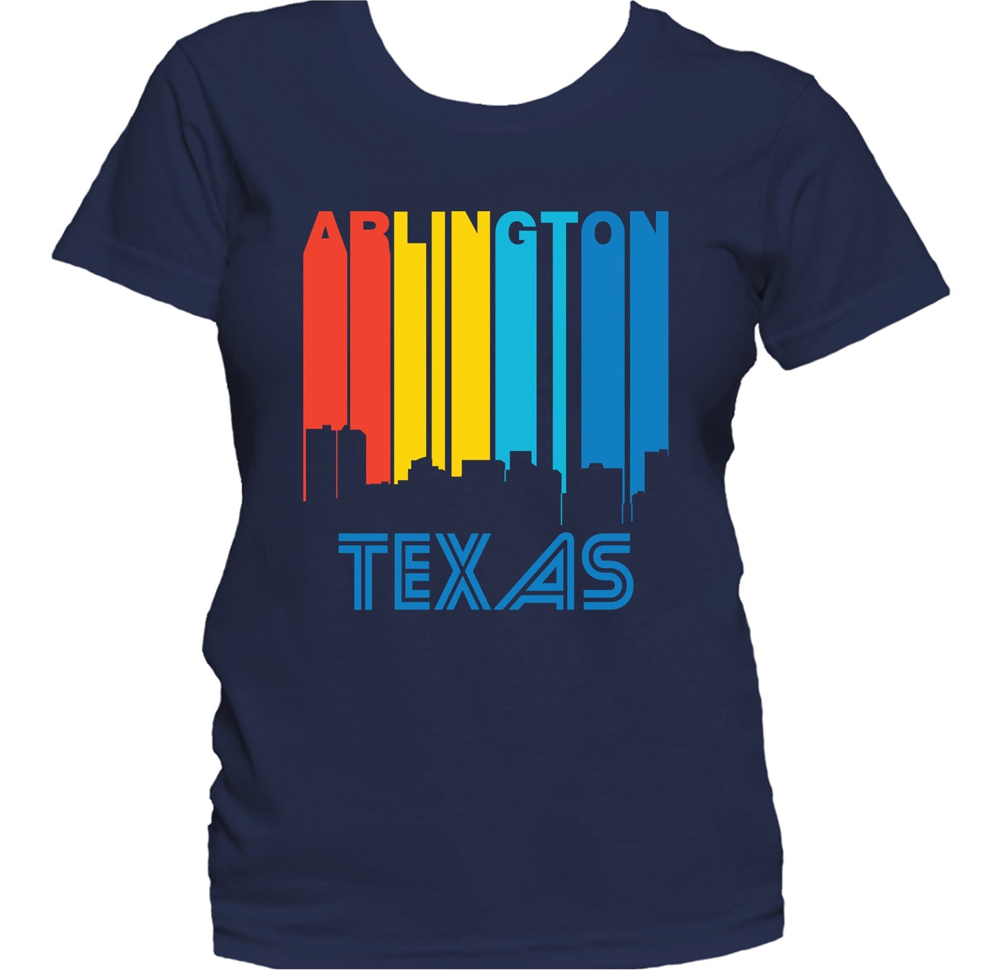 Retro 1970's Style Arlington Texas Skyline Women's T-Shirt