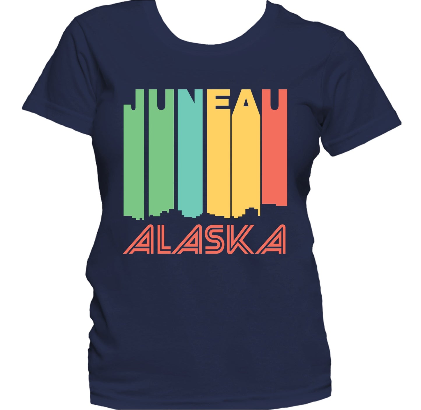 Retro 1970's Style Juneau Alaska Skyline Women's T-Shirt