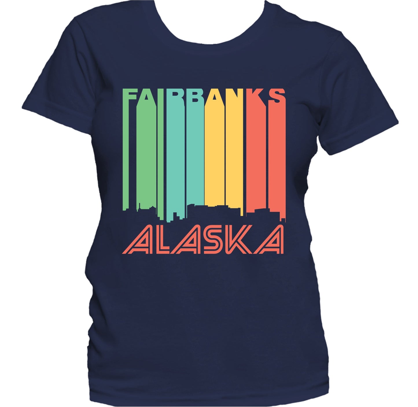 Retro 1970's Style Fairbanks Alaska Skyline Women's T-Shirt