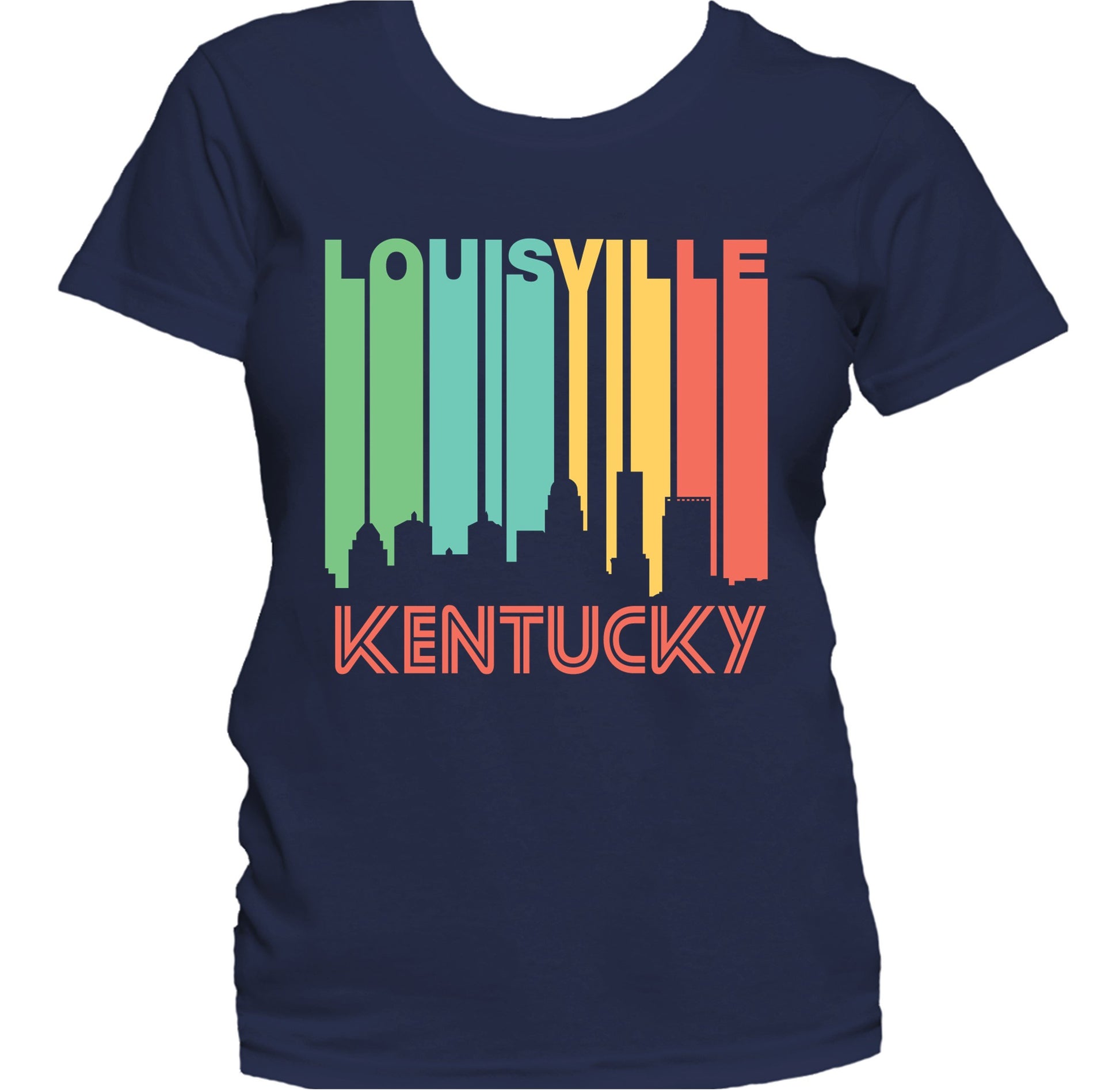 Retro 1970's Style Louisville Kentucky Skyline Women's T-Shirt