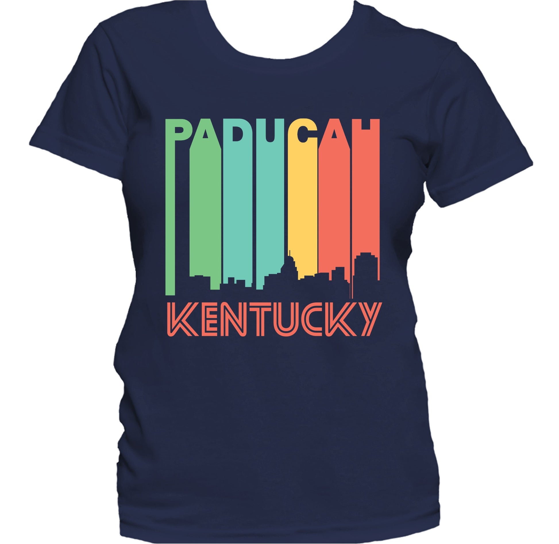 Retro 1970's Style Paducah Kentucky Skyline Women's T-Shirt
