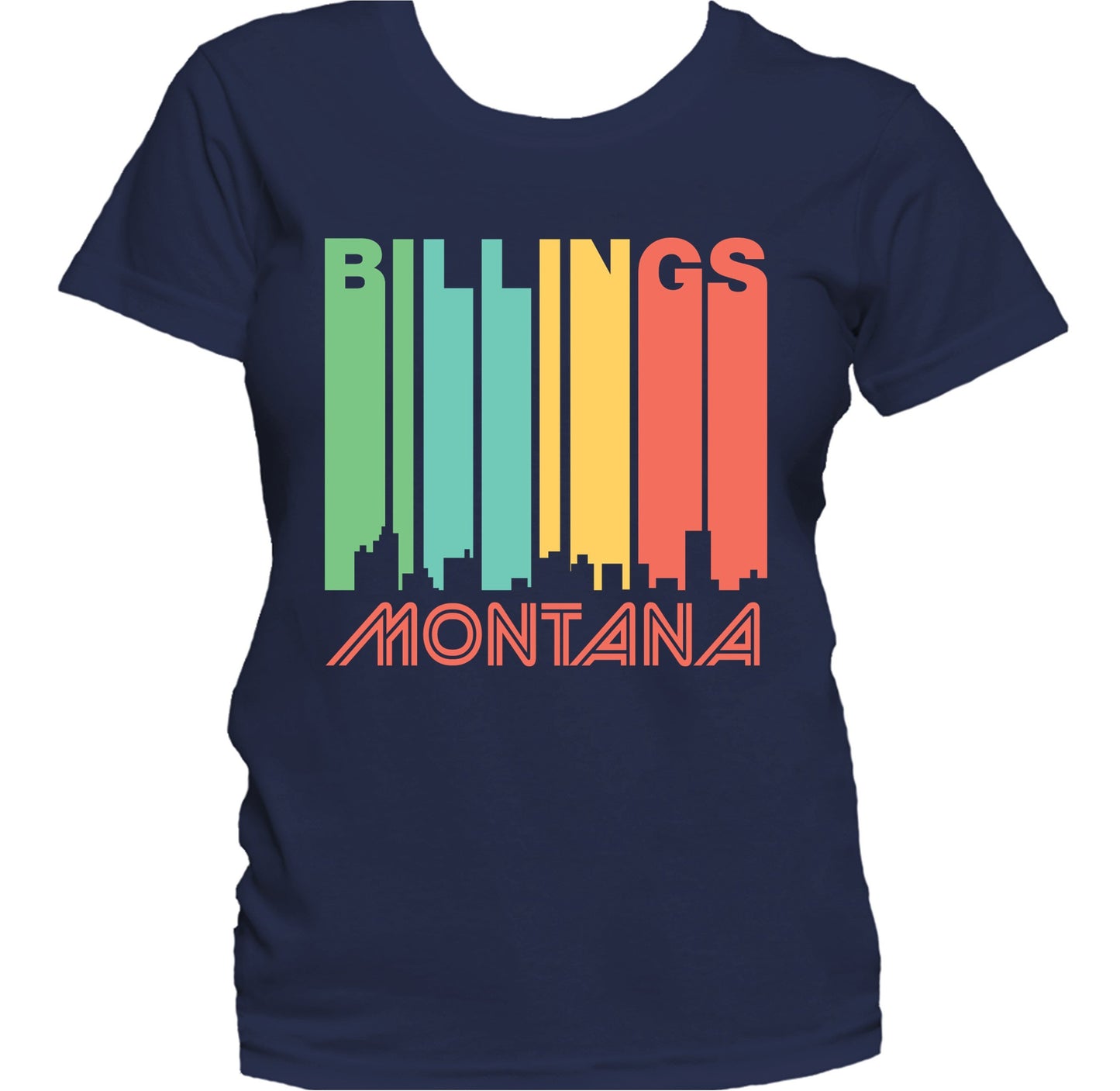 Retro 1970's Style Billings Montana Skyline Women's T-Shirt