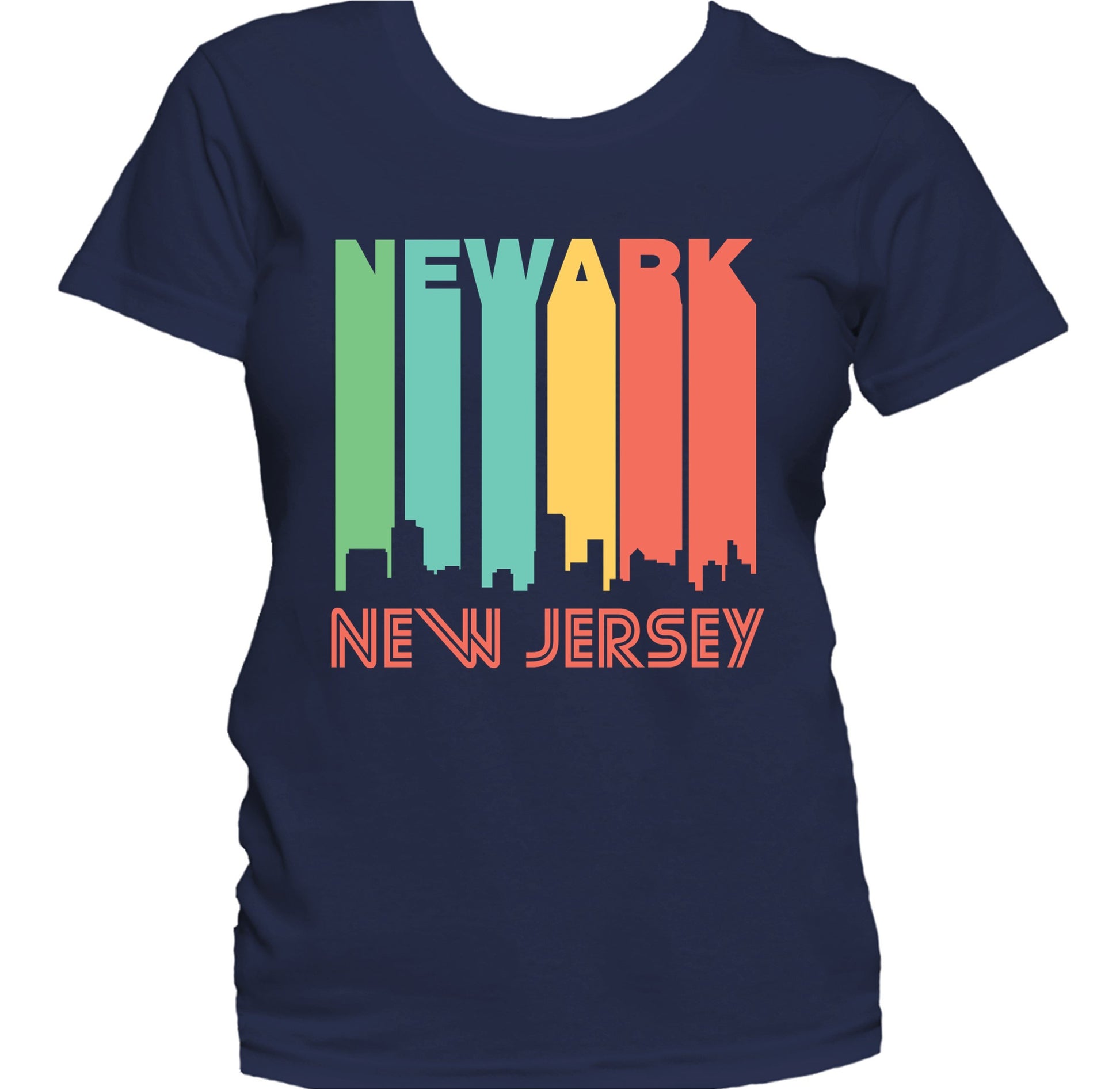 Retro 1970's Style Newark New Jersey Skyline Women's T-Shirt