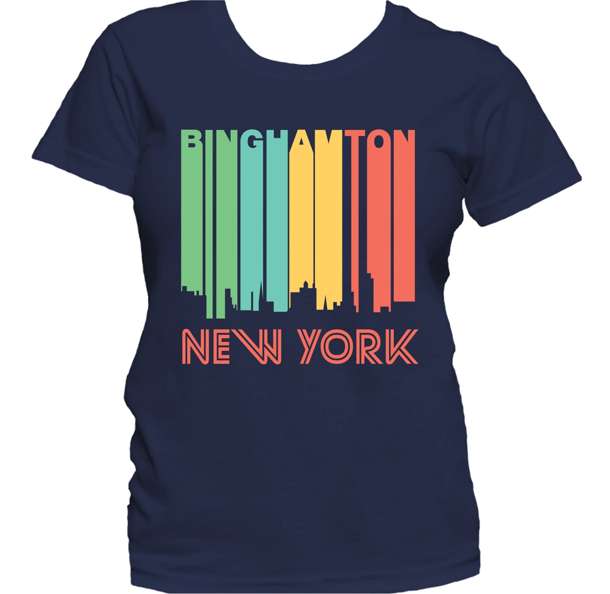 Retro 1970's Style Binghamton New York Skyline Women's T-Shirt
