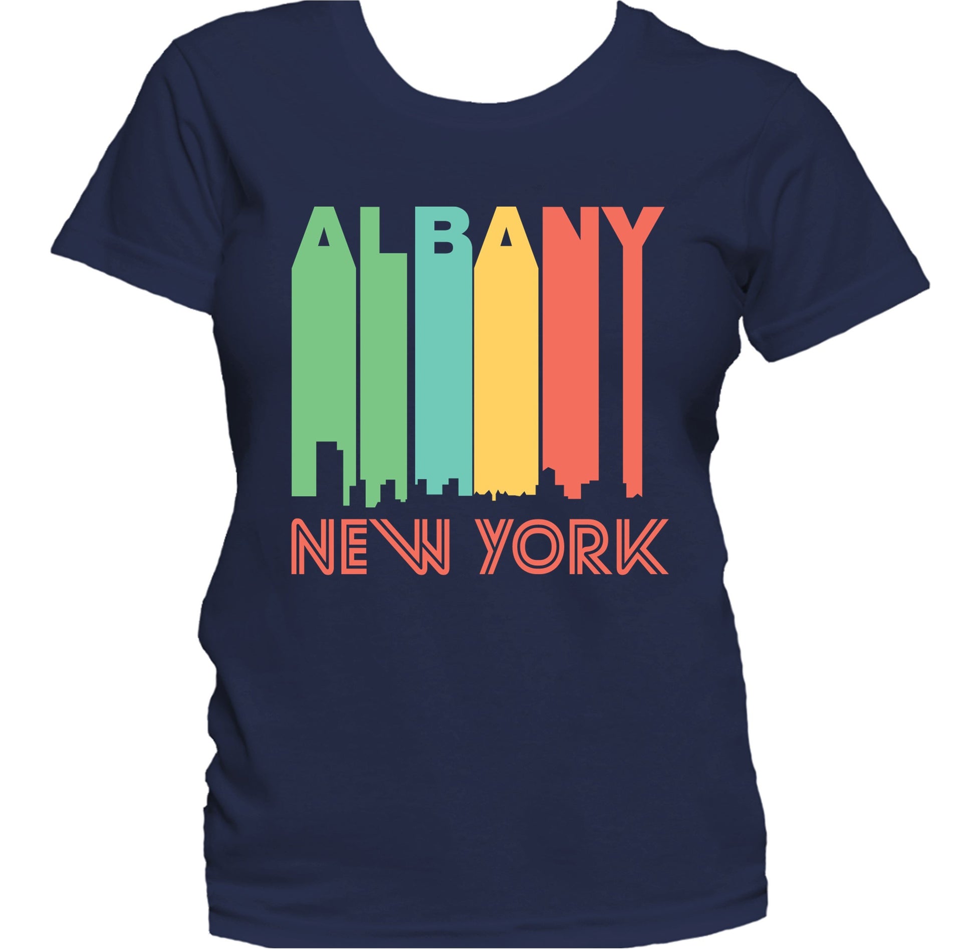 Retro 1970's Style Albany New York Skyline Women's T-Shirt