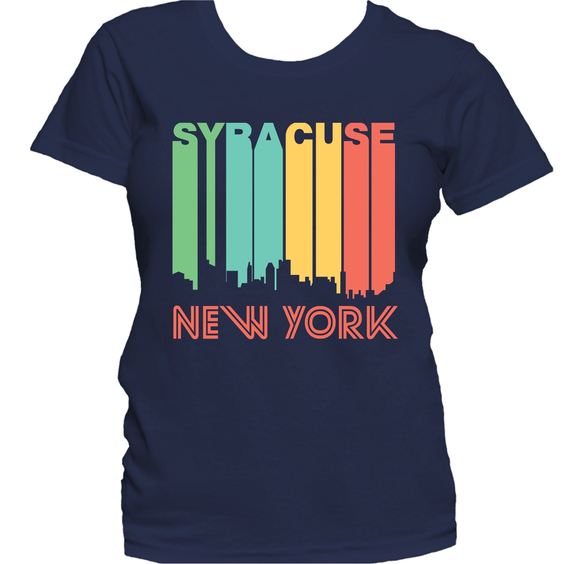 Retro 1970's Style Syracuse New York Skyline Women's T-Shirt