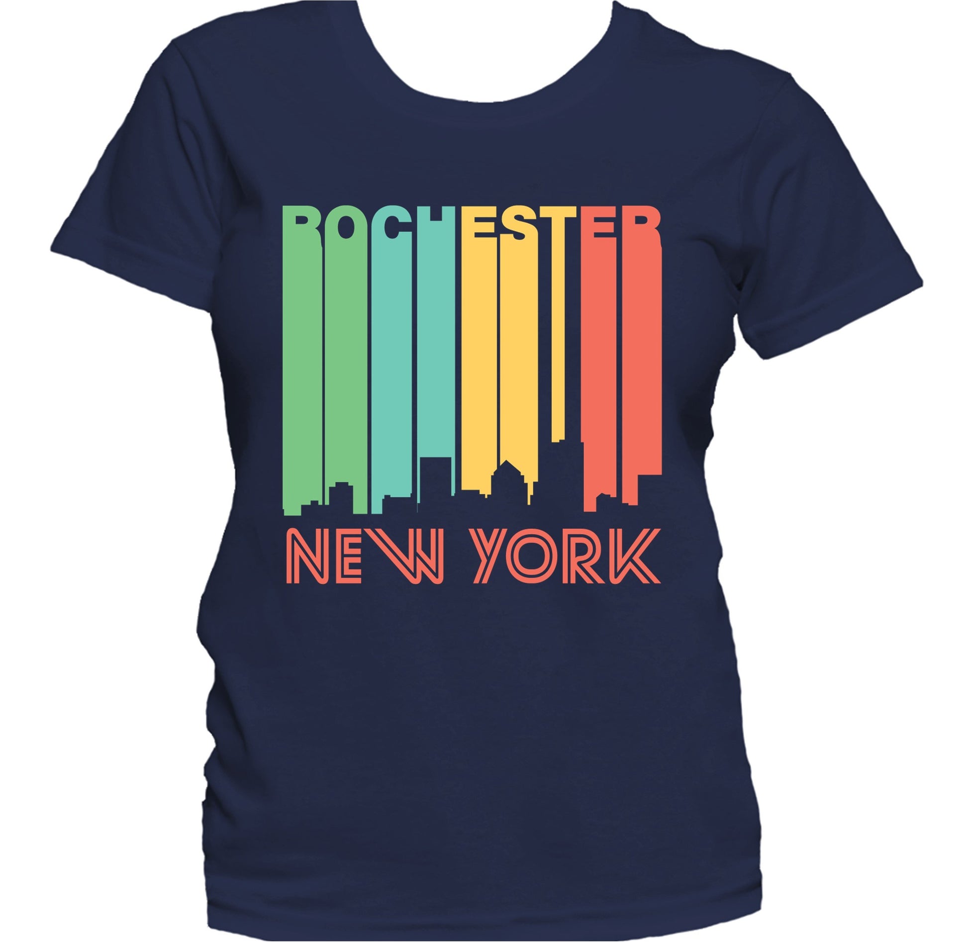 Retro 1970's Style Rochester New York Skyline Women's T-Shirt