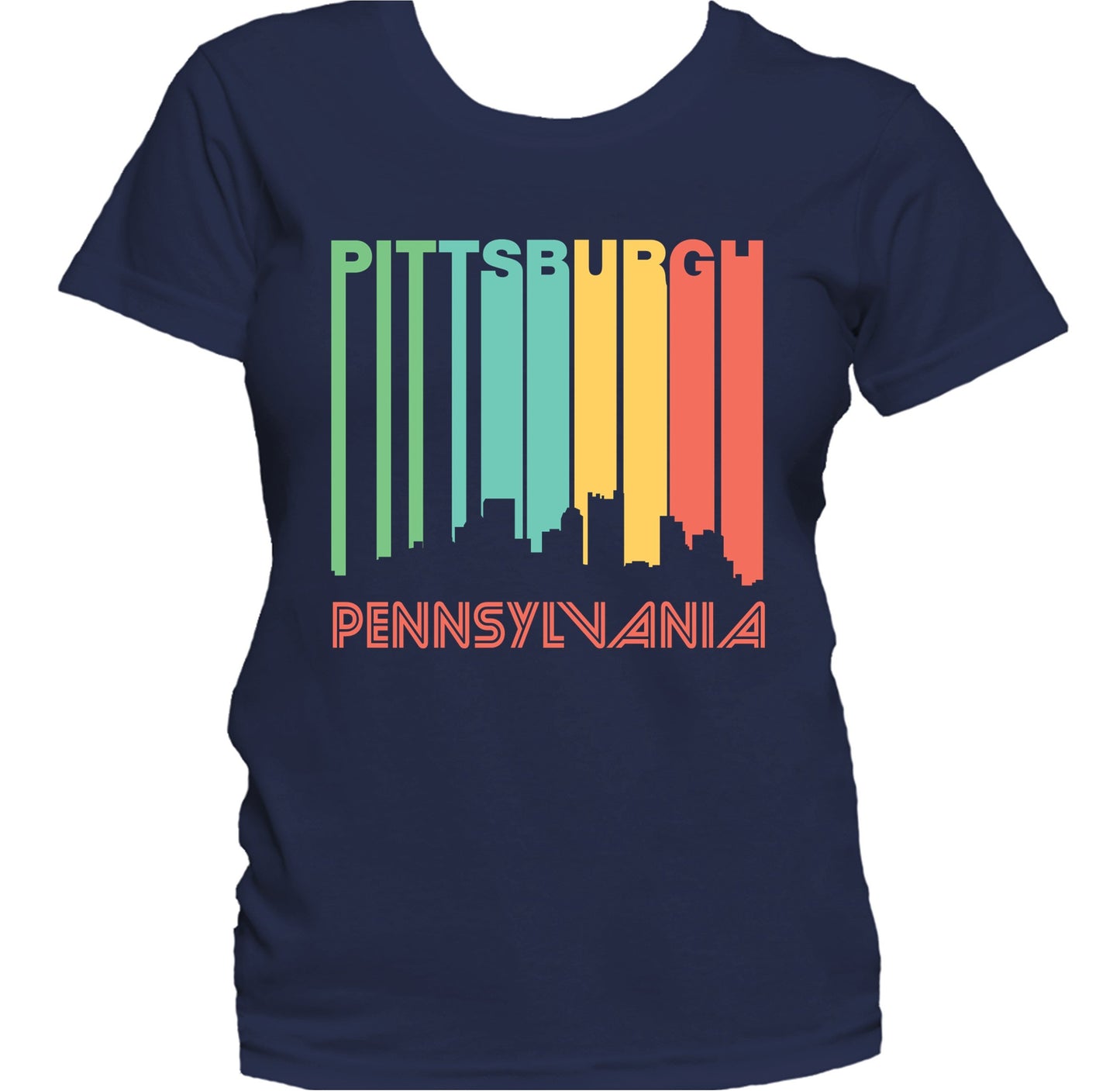 Retro 1970's Style Pittsburgh Pennsylvania Skyline Women's T-Shirt