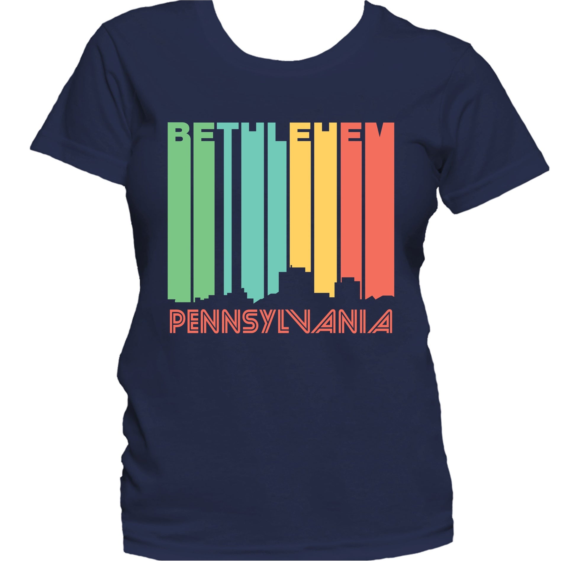 Retro 1970's Style Bethlehem Pennsylvania Skyline Women's T-Shirt