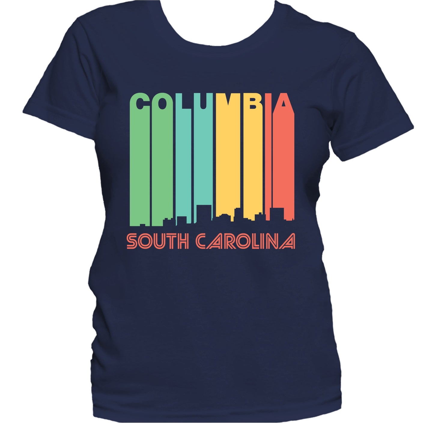 Retro 1970's Style Columbia South Carolina Skyline Women's T-Shirt