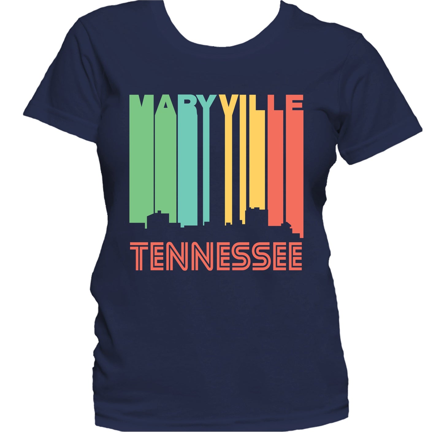 Retro 1970's Style Maryville Tennessee Skyline Women's T-Shirt