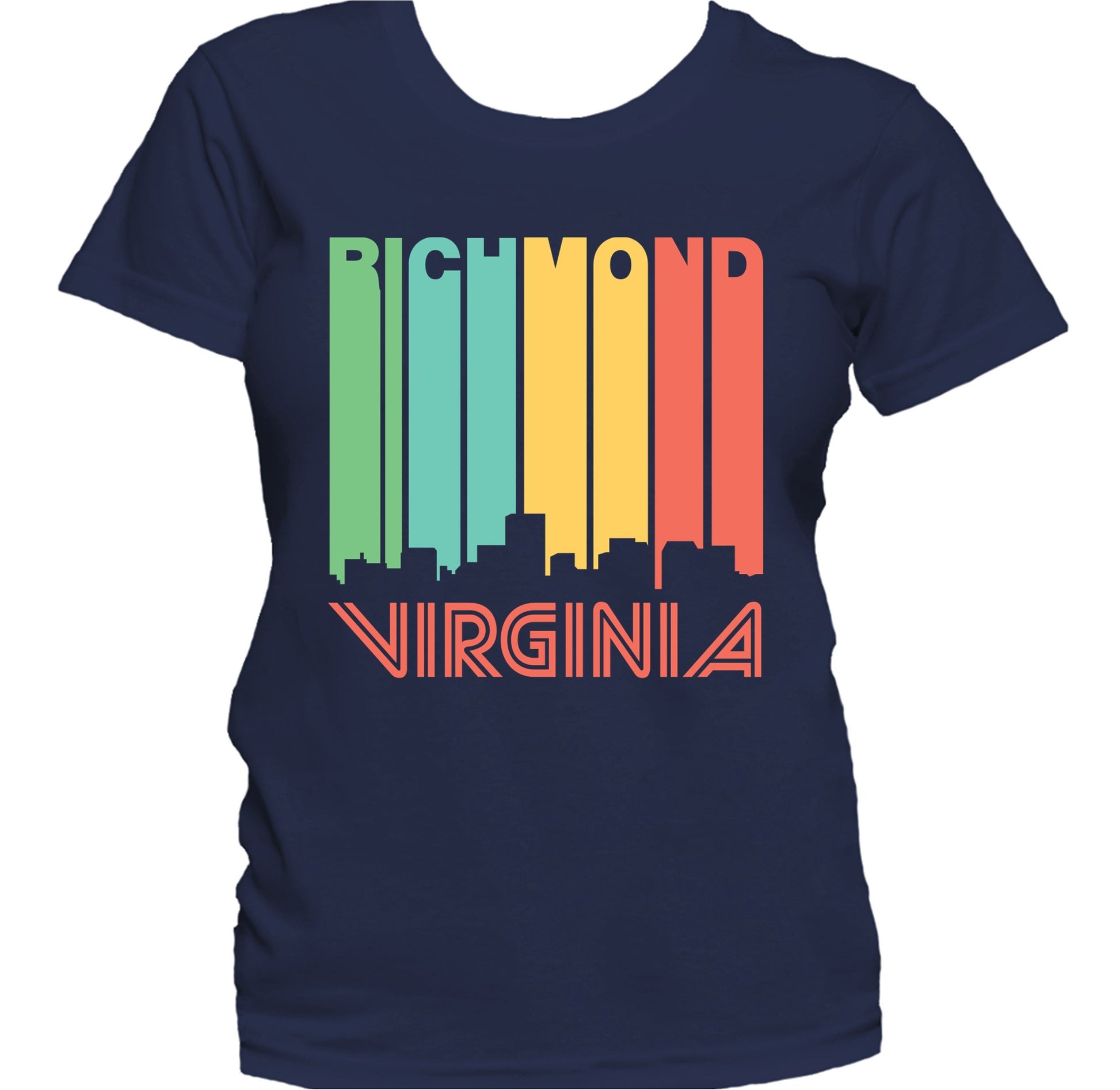 Retro 1970's Style Richmond Virginia Skyline Women's T-Shirt