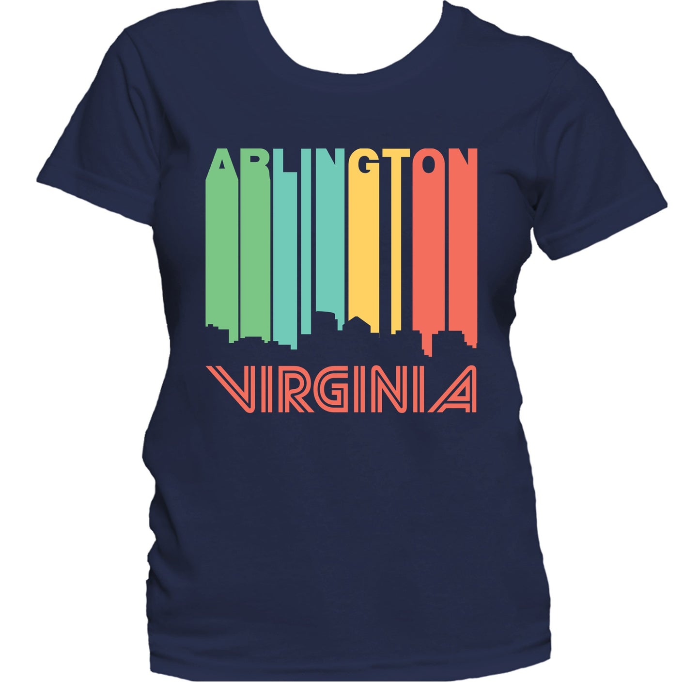 Retro 1970's Style Arlington Virginia Skyline Women's T-Shirt