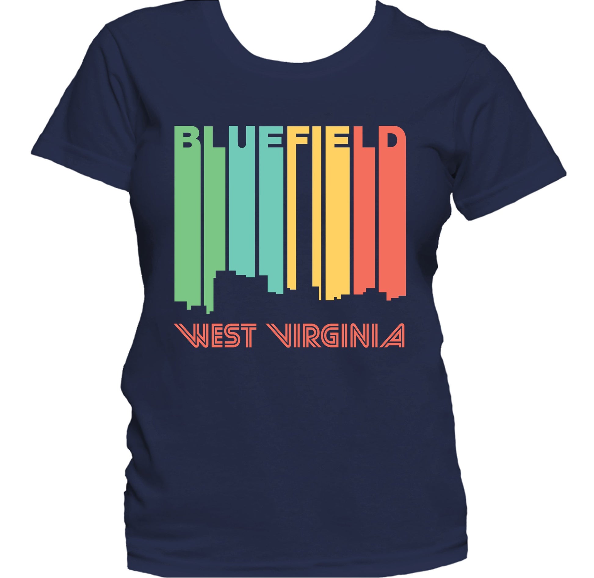 Retro 1970's Style Bluefield West Virginia Skyline Women's T-Shirt