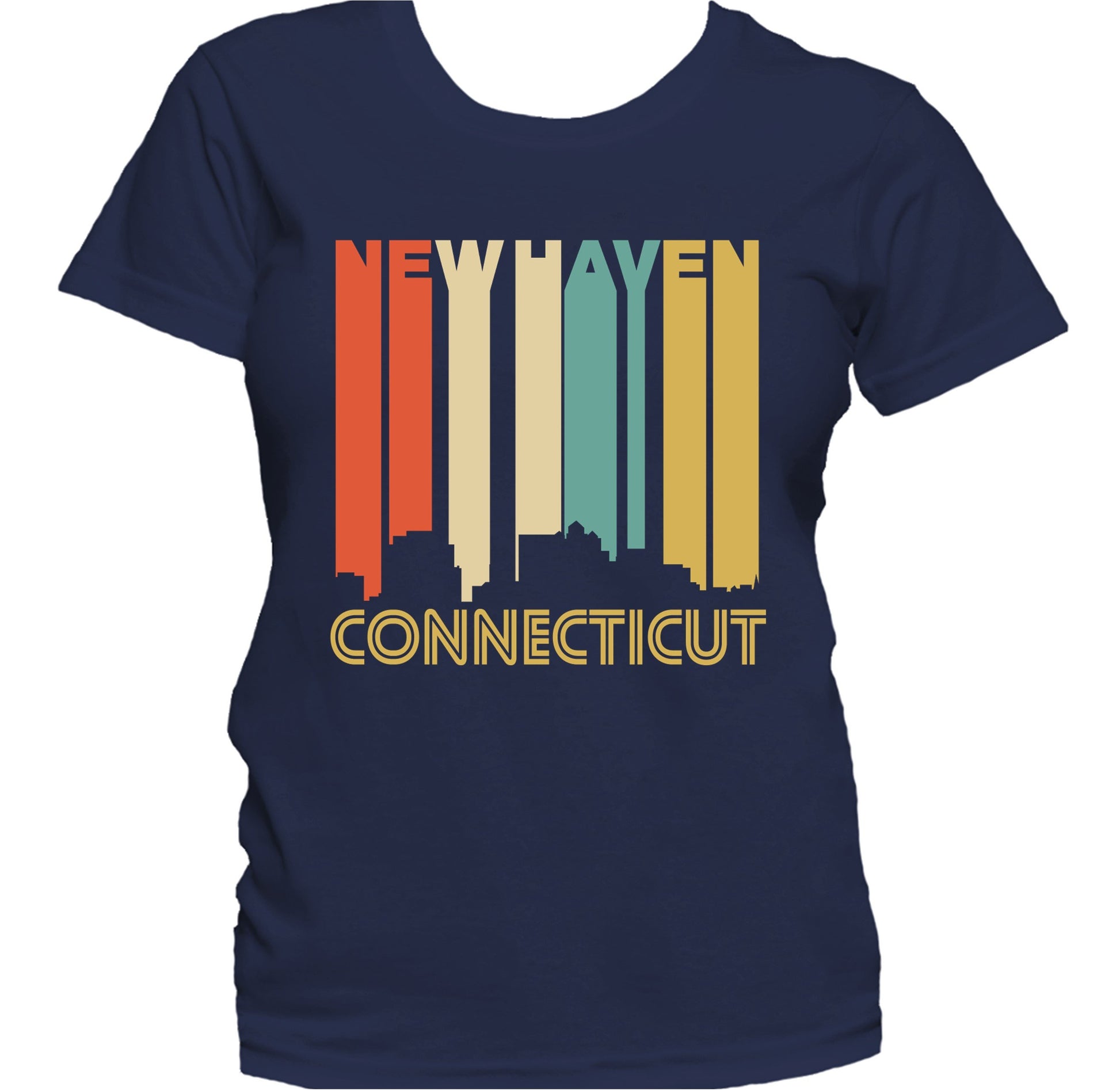 Retro 1970's Style New Haven Connecticut Skyline Women's T-Shirt