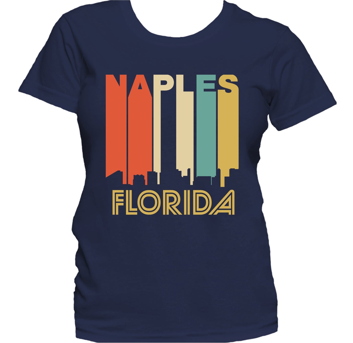 Retro 1970's Style Naples Florida Skyline Women's T-Shirt