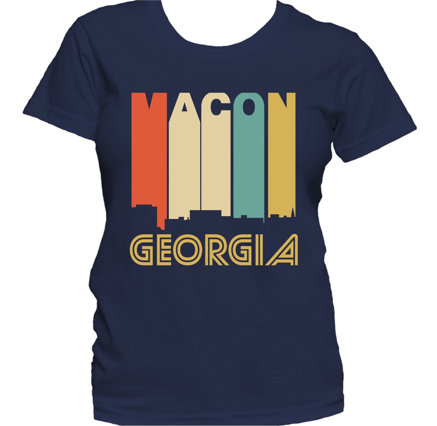 Retro 1970's Style Macon Georgia Skyline Women's T-Shirt